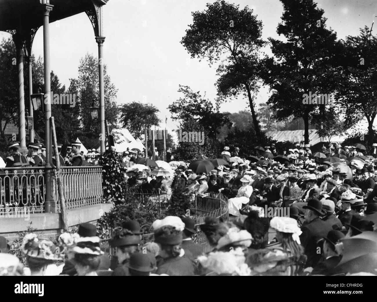 Band spielt, West Park, Wolverhampton, 1900 s. Stockfoto