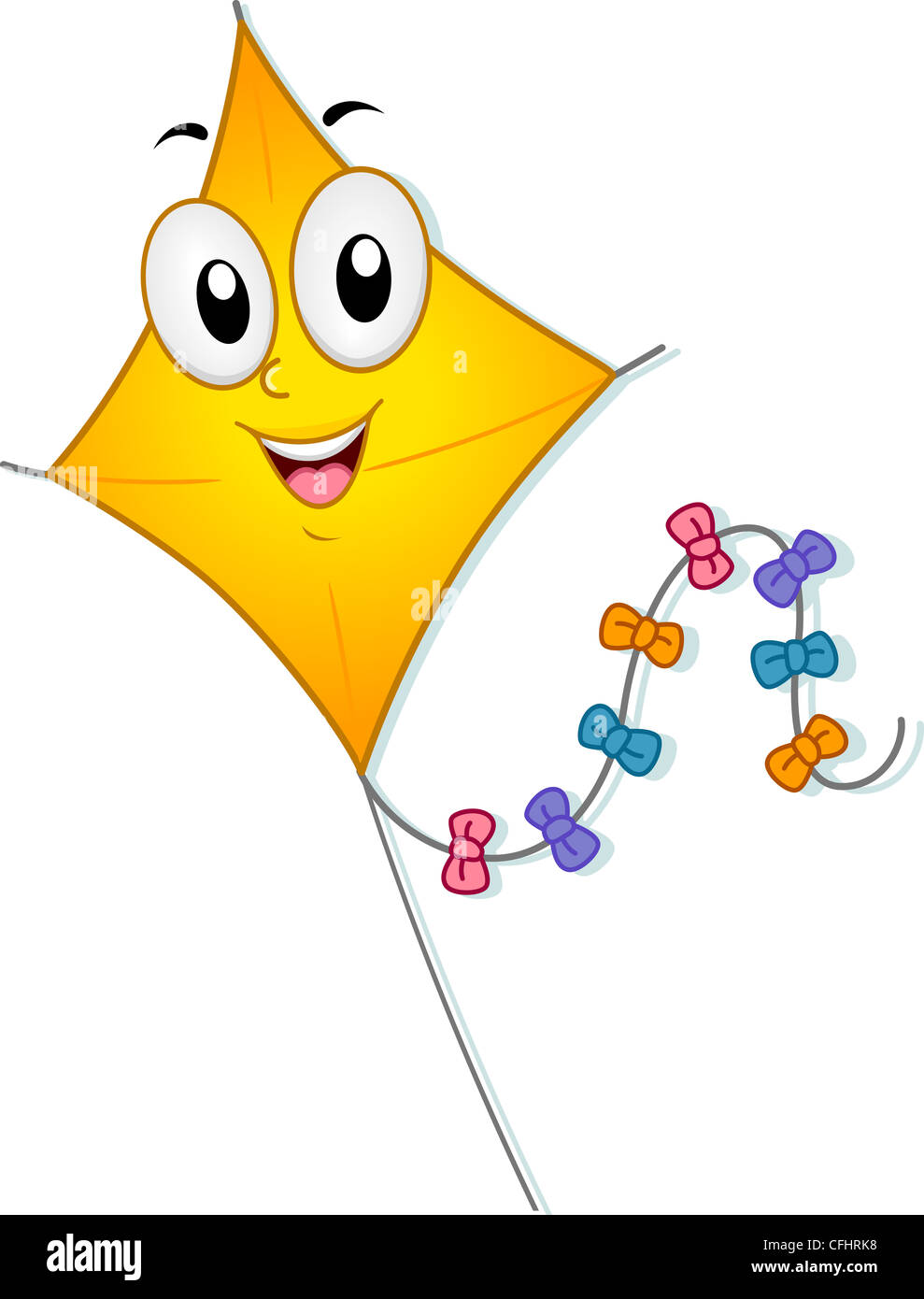 Abbildung mit einem Kite-Maskottchen Stockfoto