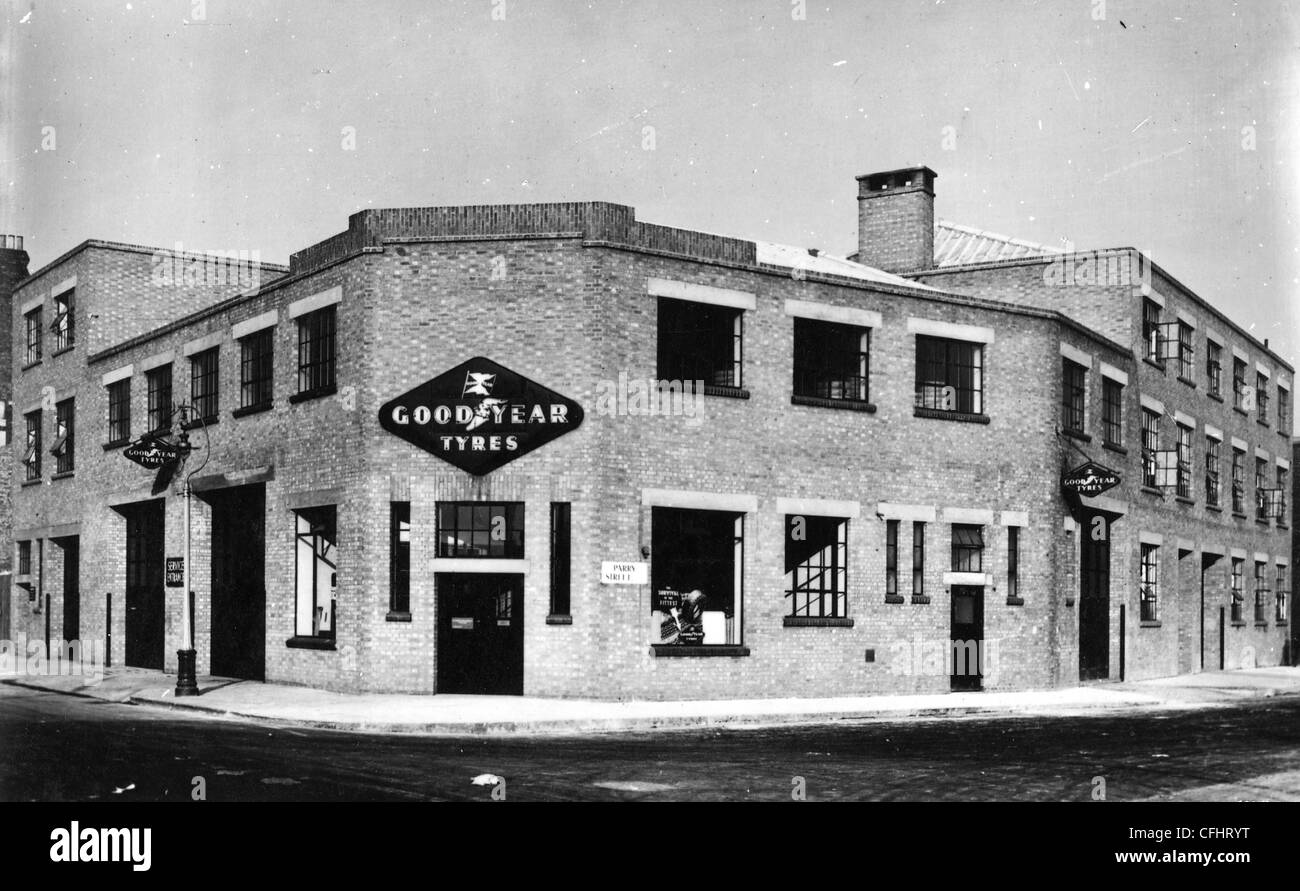 Goodyear Reifen & Rubber Company (Großbritannien) Ltd., Wolverhampton, Mitte des 20. Jahrhunderts. Stockfoto