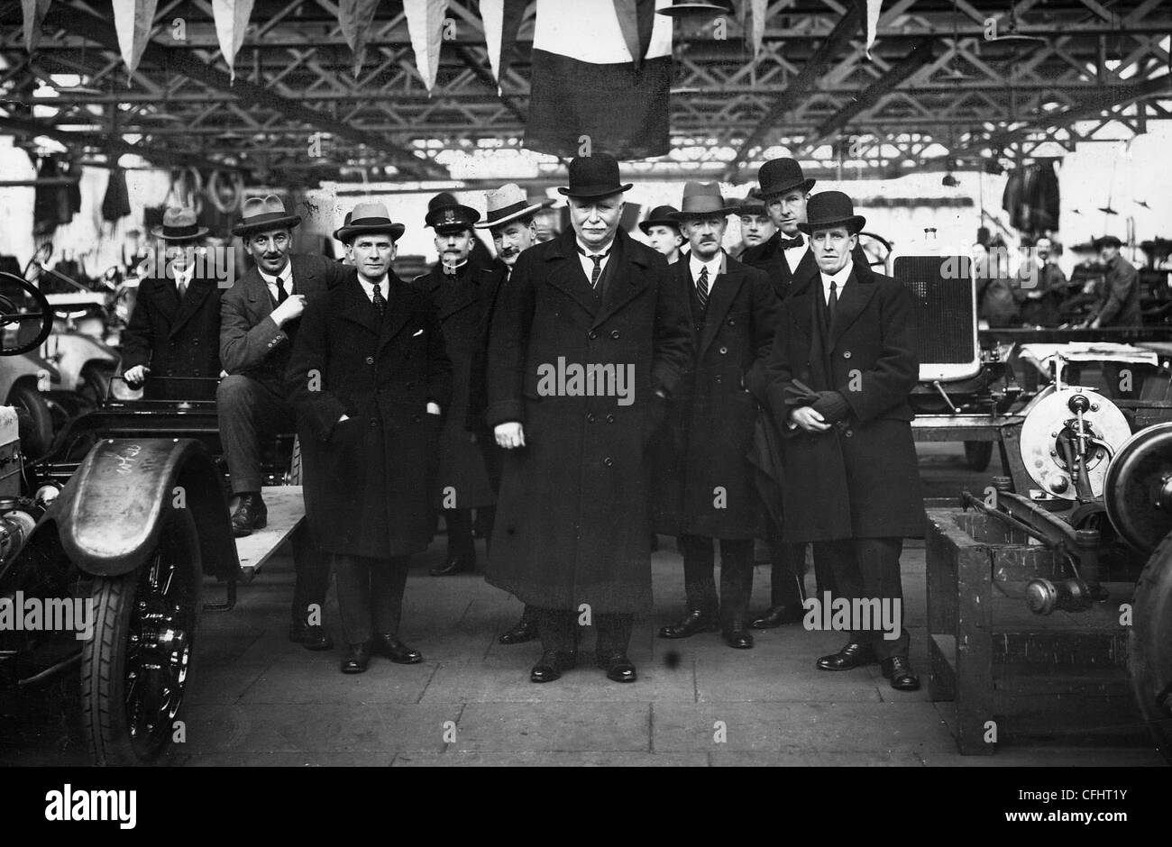 Premierminister von Neuseeland Besuch, Sunbeam Motor Car Company, Wolverhampton, 13. Dezember 1923. Stockfoto