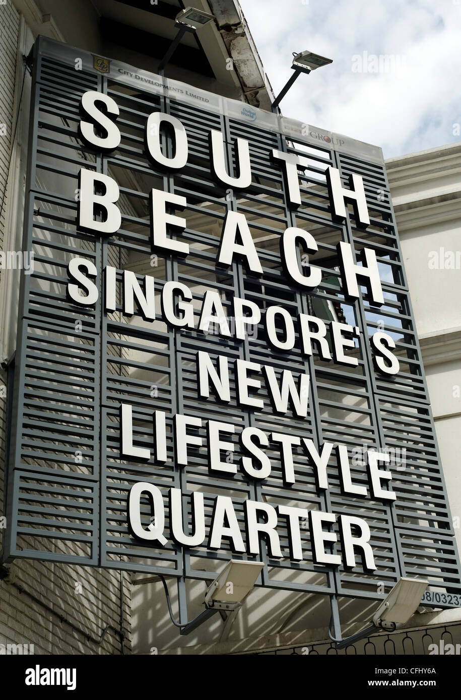 Melden Sie sich für South Beach Immobilienentwicklung, Singapur Stockfoto