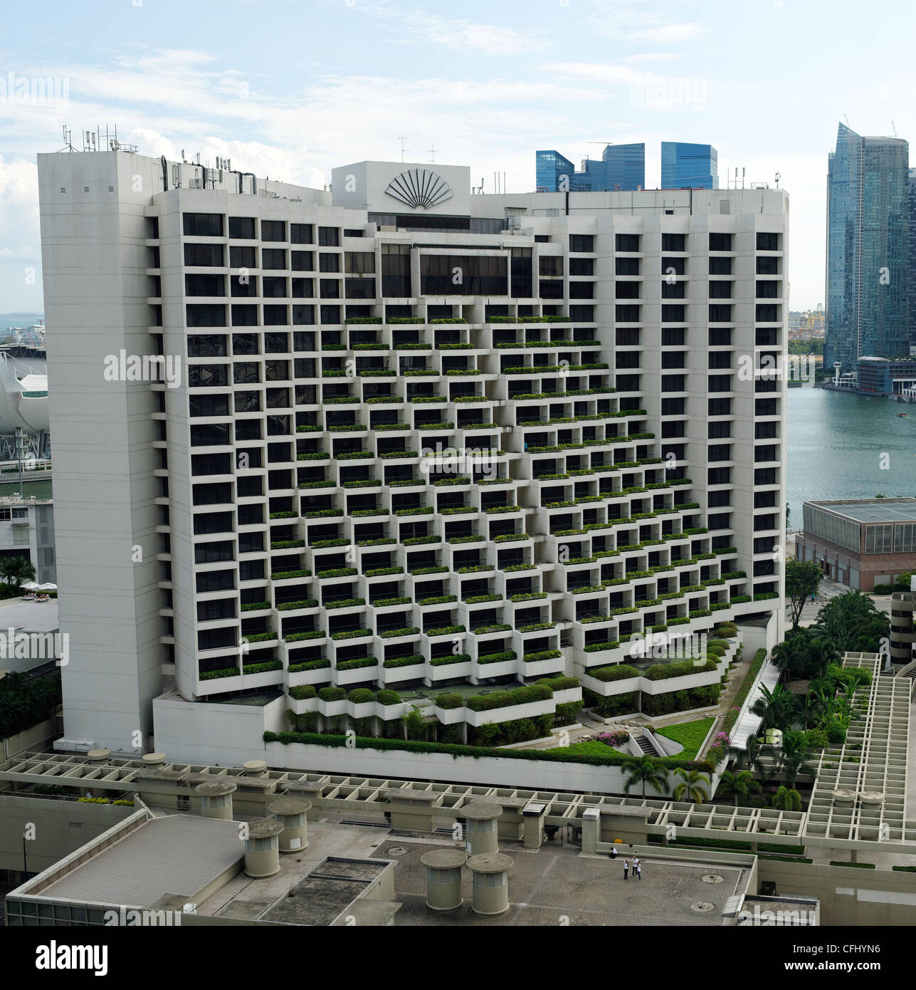 Das Mandarin Oriental Hotel, Marina Bay, Singapur Stockfoto