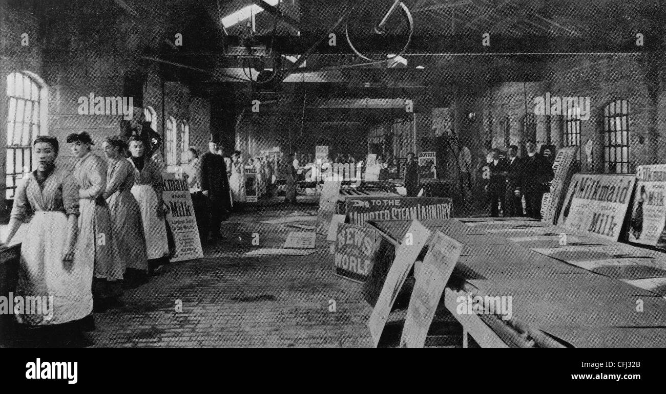 Bürsten-Abteilung, Chromographic Schmelz Company Ltd., Dudley Road, Wolverhampton, 1890 s Stockfoto