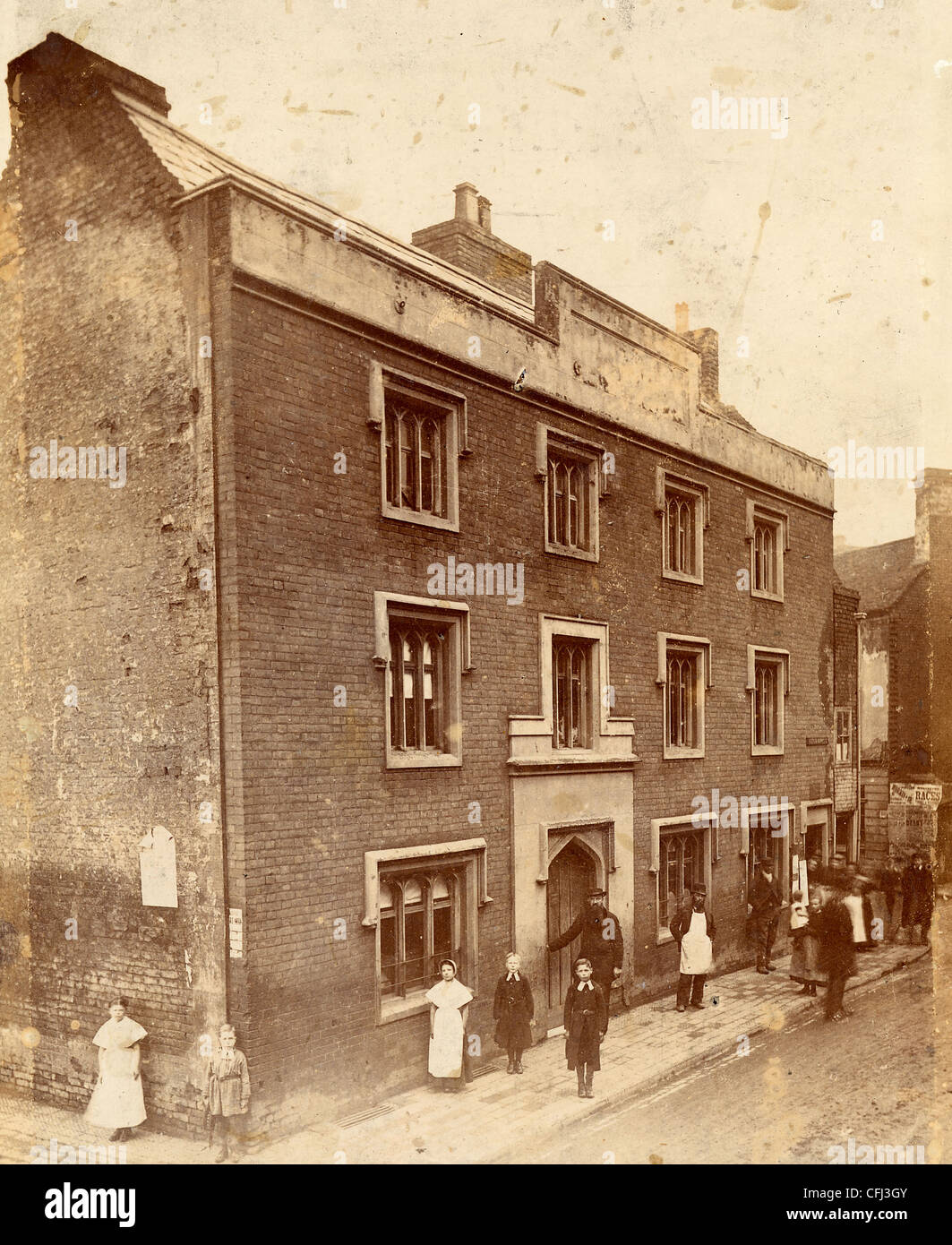 Blue Coat School, wenig Berry Street, Wolverhampton, 1878. Stockfoto