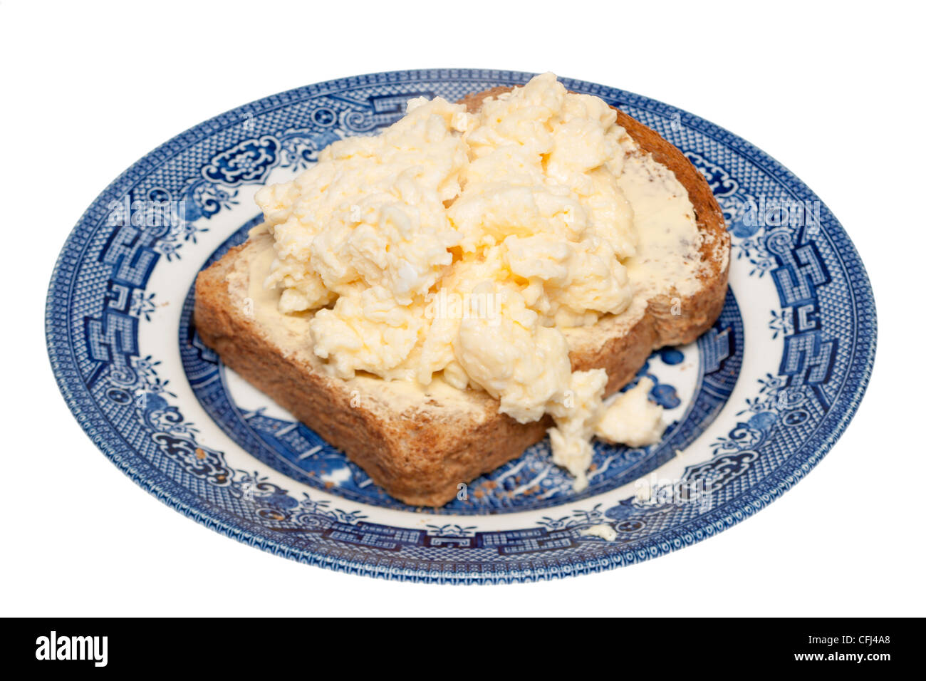 Rührei auf Vollkorn toast Stockfoto