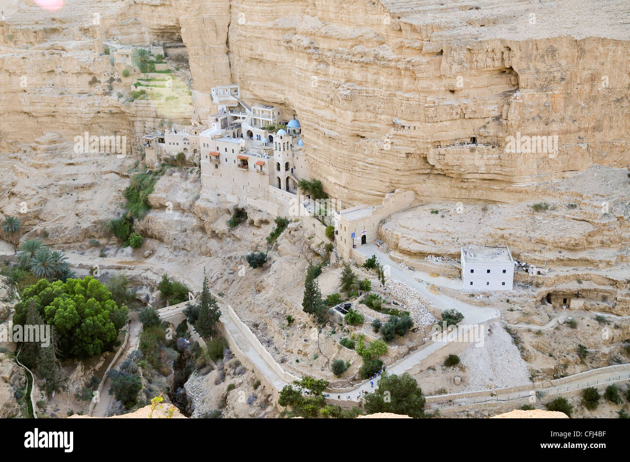 Kloster St. George Griechisch Orthodox, ein Kloster befindet sich in der Judäischen Wüste Wadi Qelt, im östlichen Westjordanland Stockfoto