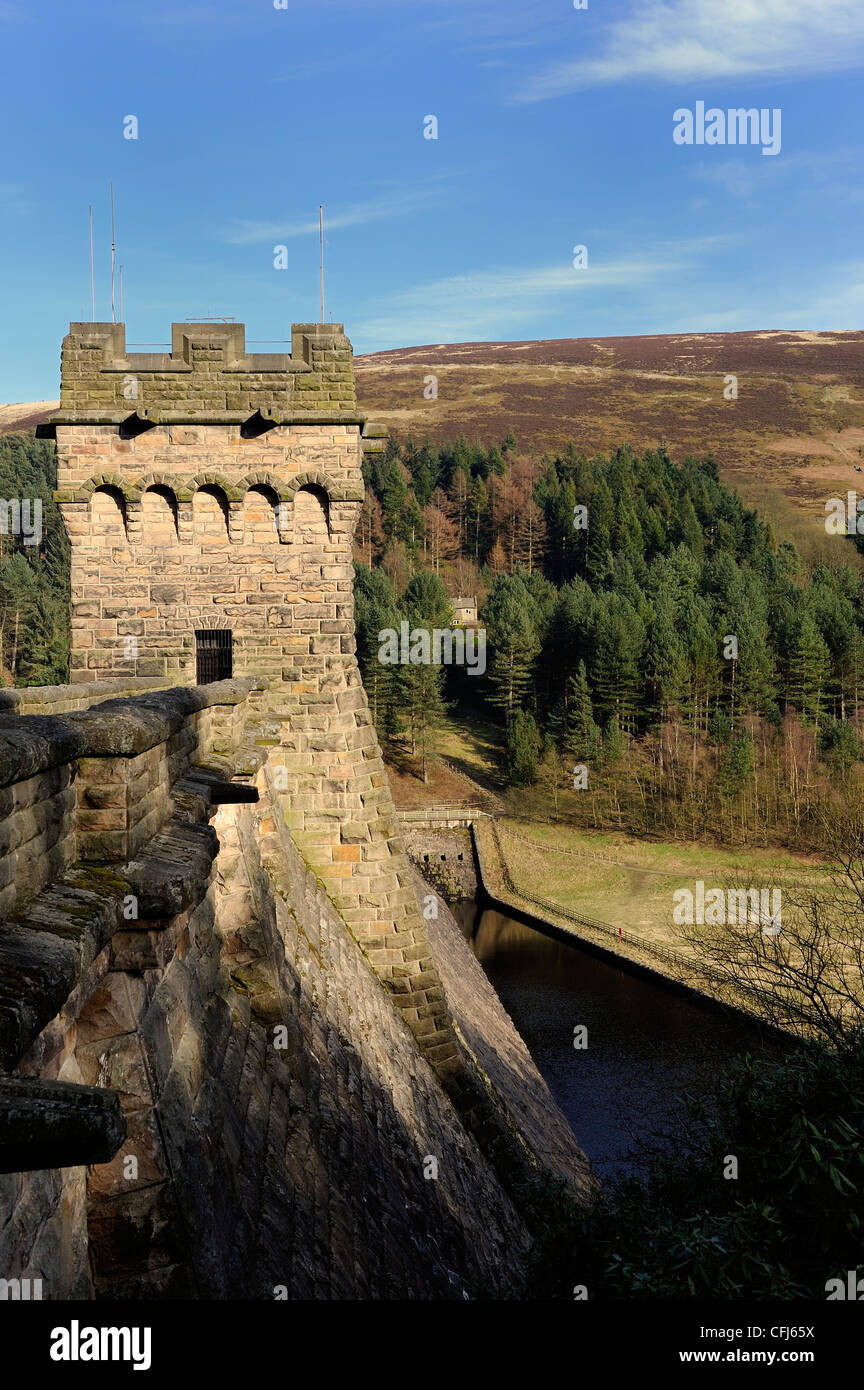 Derwent Reservoir dam oberen Derwent Valley Derbyshire England uk Stockfoto
