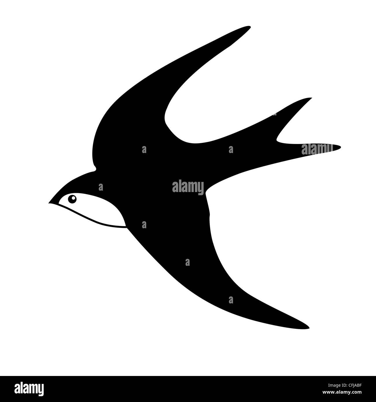 Vektor-Silhouette der Schwalbe auf weißem Hintergrund Stockfotografie -  Alamy
