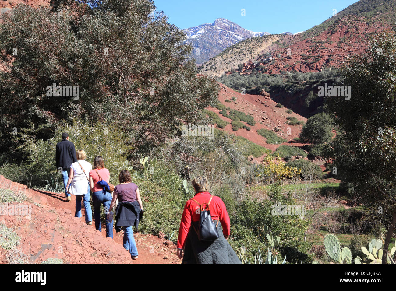 Ein Wanderurlaub in der Vallée d'ourika im Atlas-Gebirge in Marokko, Nordafrika Stockfoto