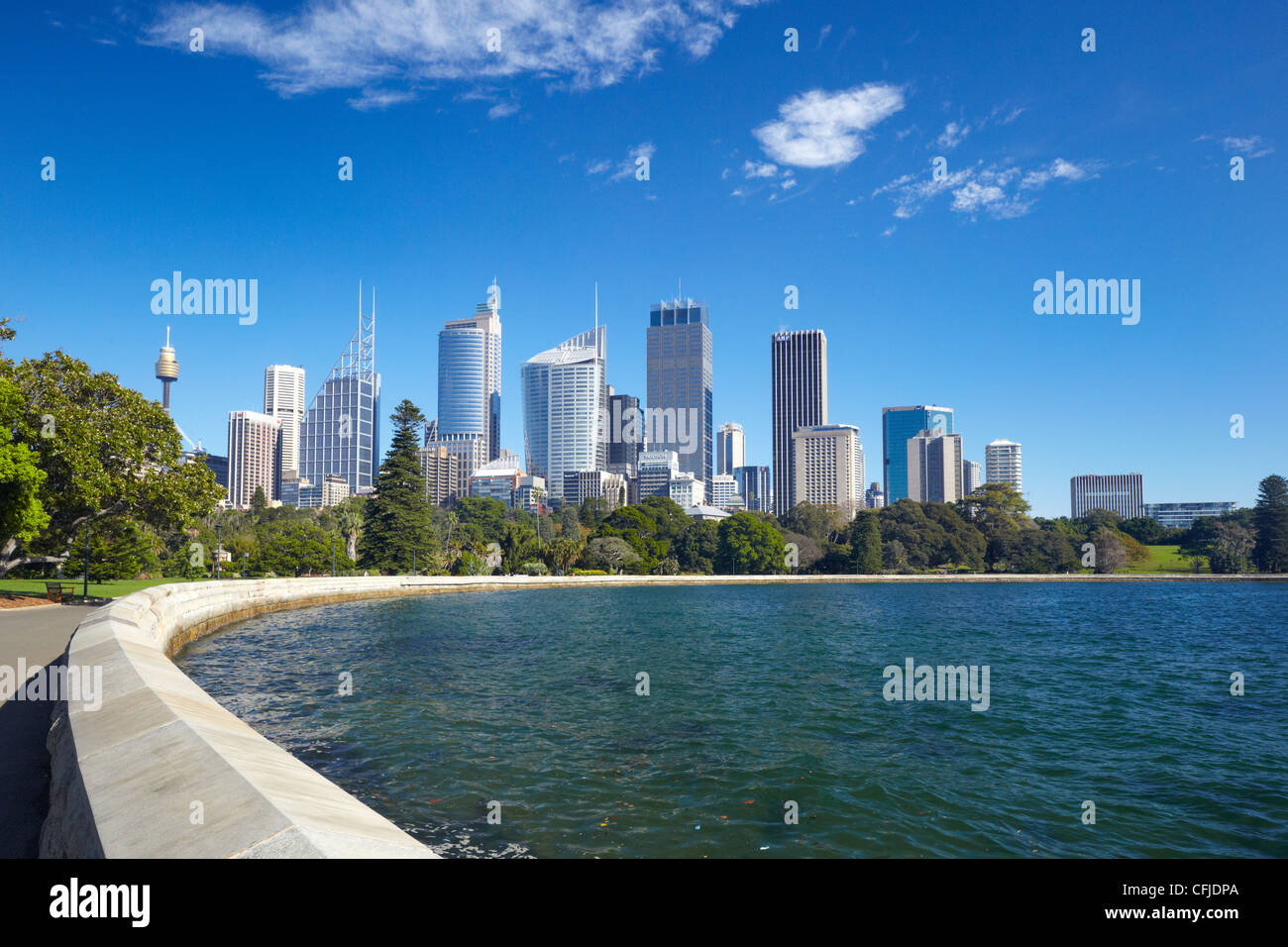 Bauernhof-Bucht und Skyline von Sydney, Australien Stockfoto