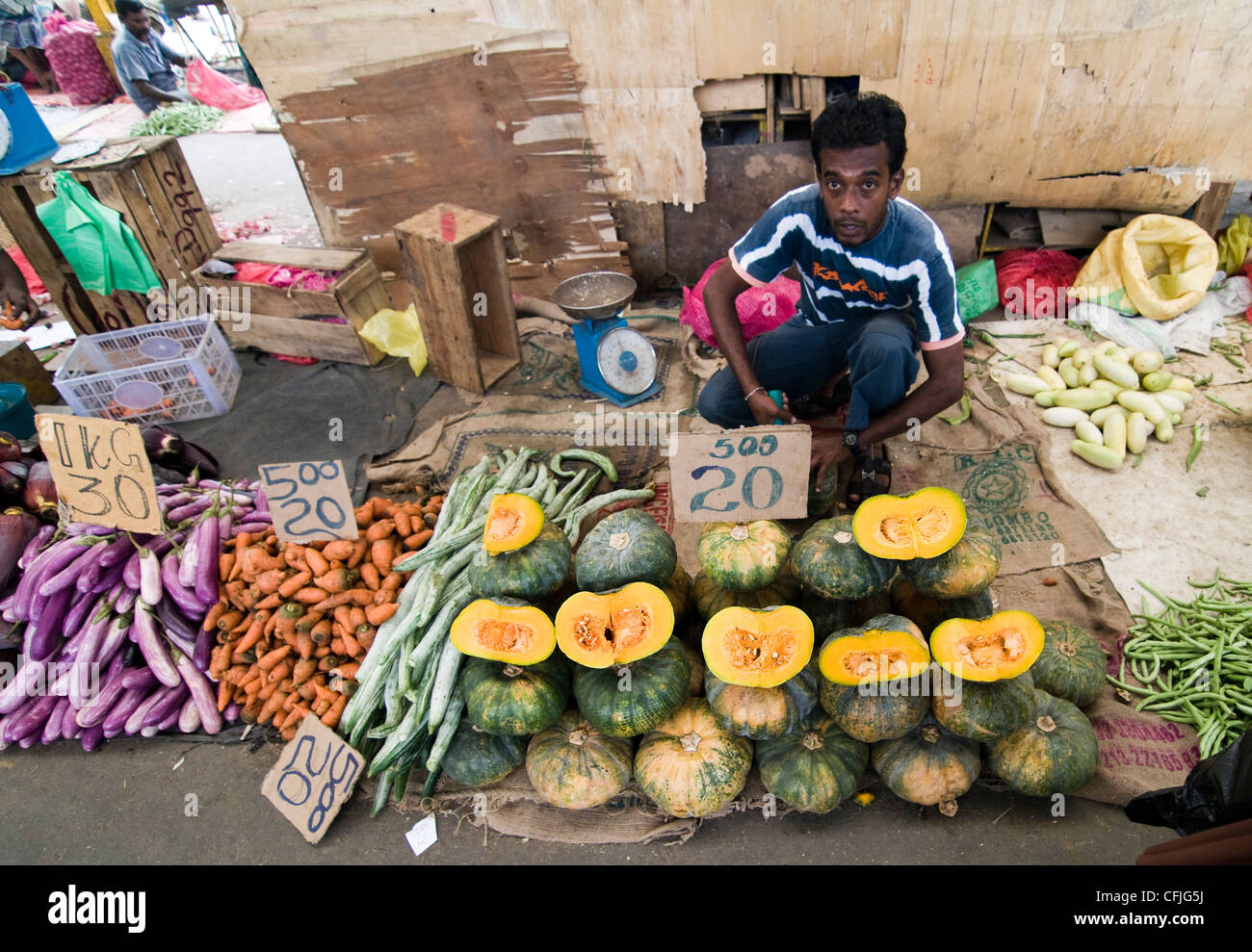 Gemüsemarkt in Colombo, Sri Lanka. Stockfoto
