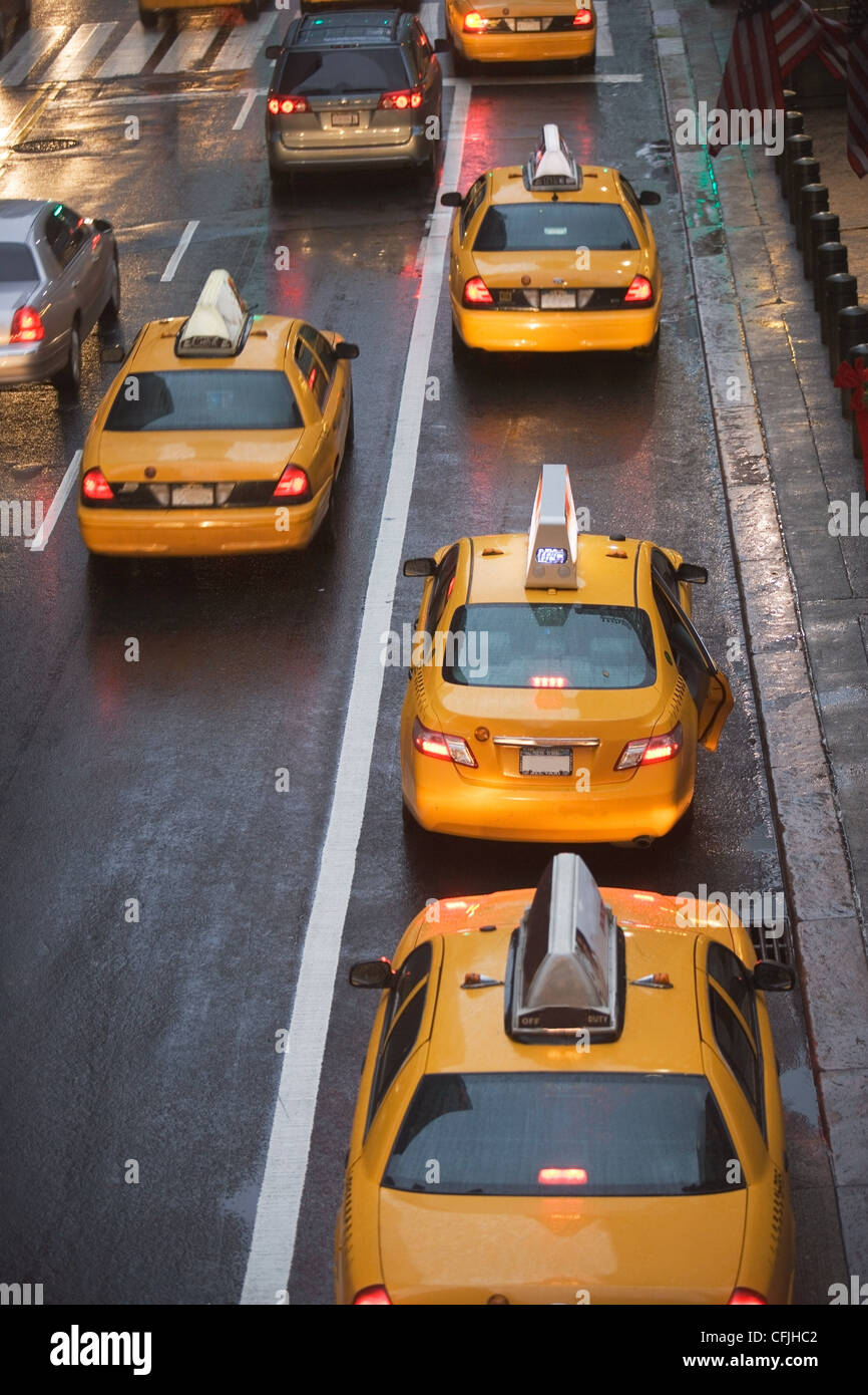 Taxis in New York City Verkehr, USA Stockfoto
