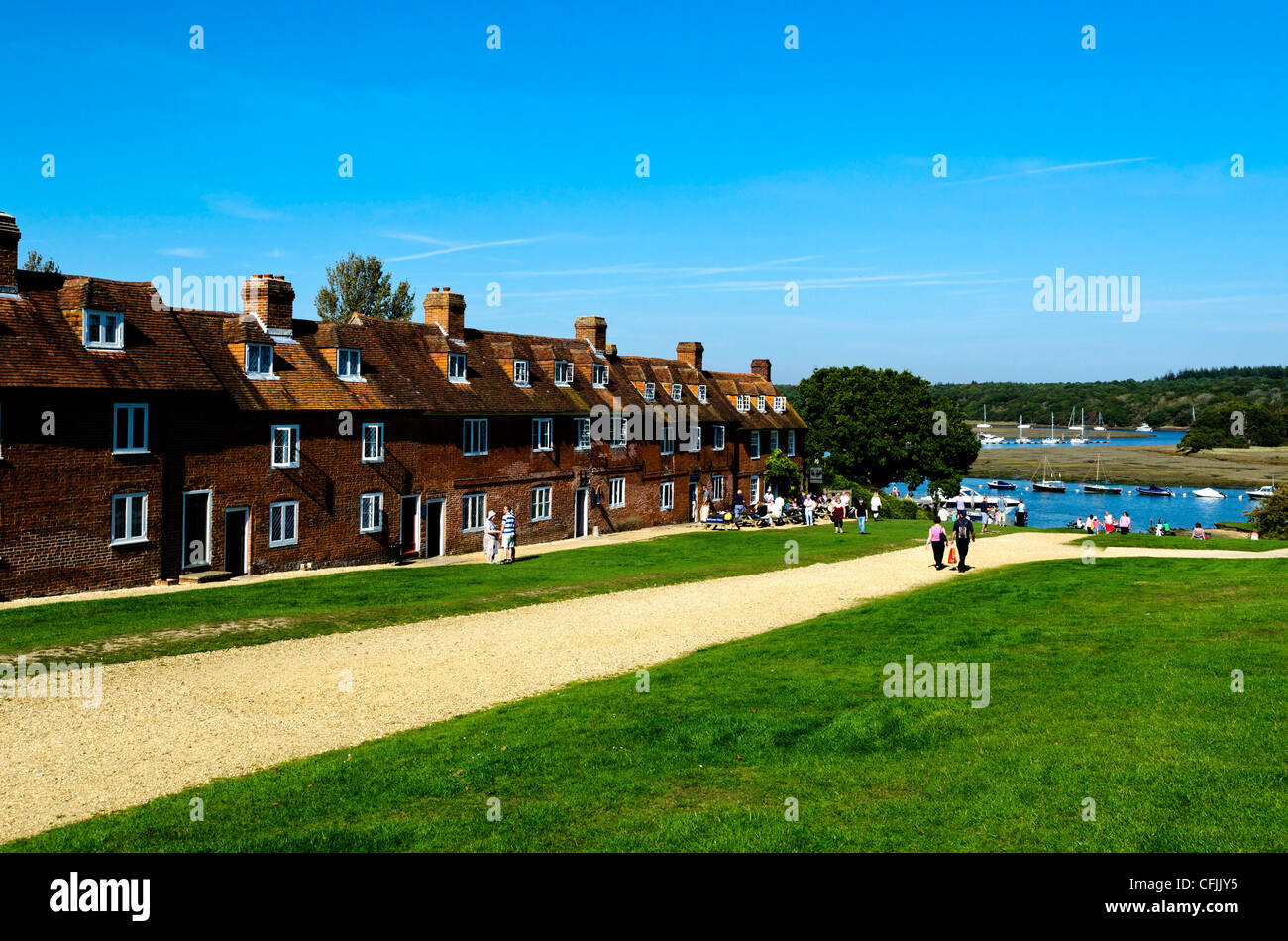 Schilde Hard, maritimen Dorf Themenpark neben dem Fluss Beaulieu, Hampshire, England, Vereinigtes Königreich, Europa Stockfoto