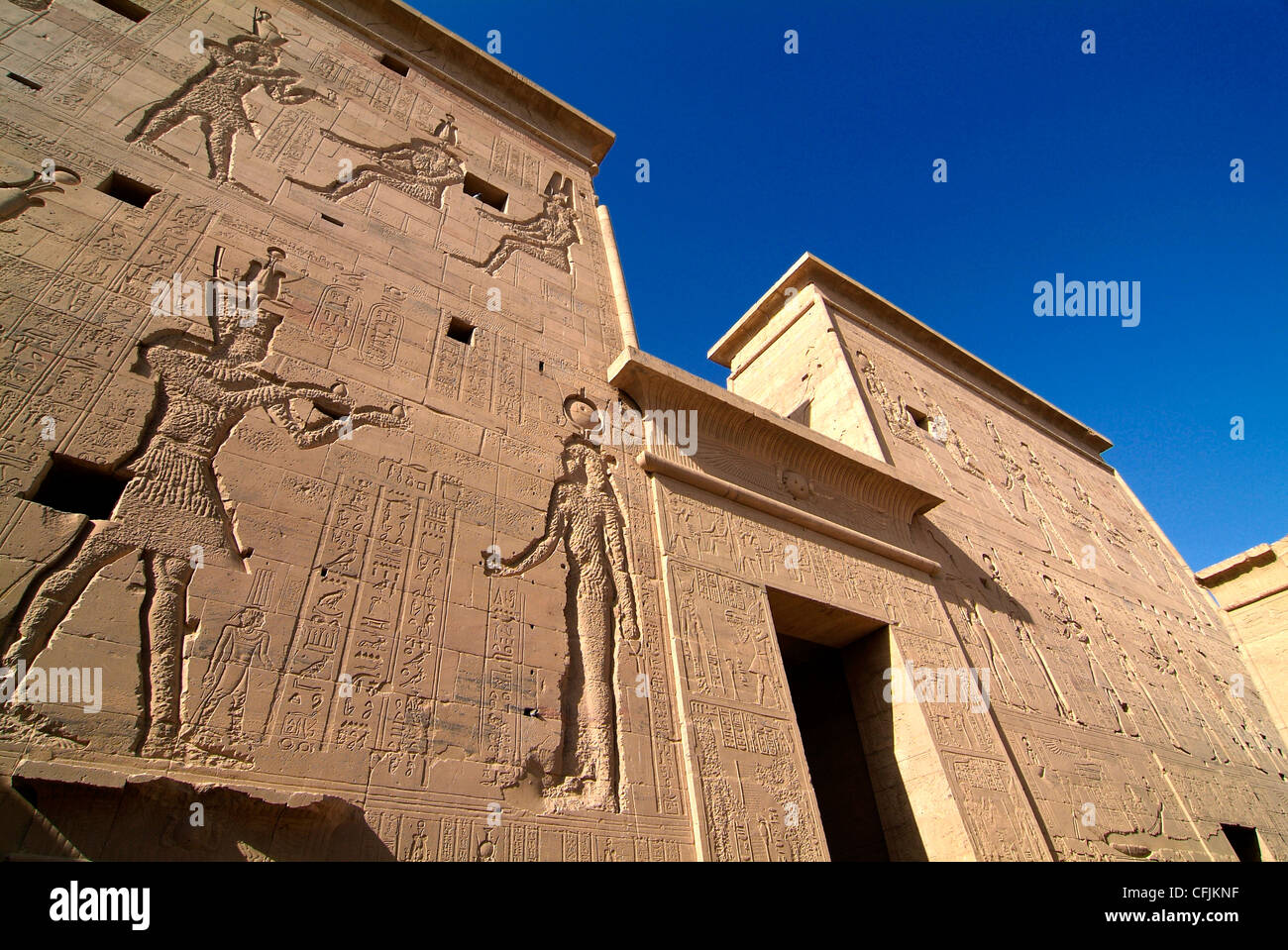 Philae Tempel in der Nähe von Assuan, UNESCO-Weltkulturerbe, Nil, Ägypten, Nordafrika, Afrika Stockfoto