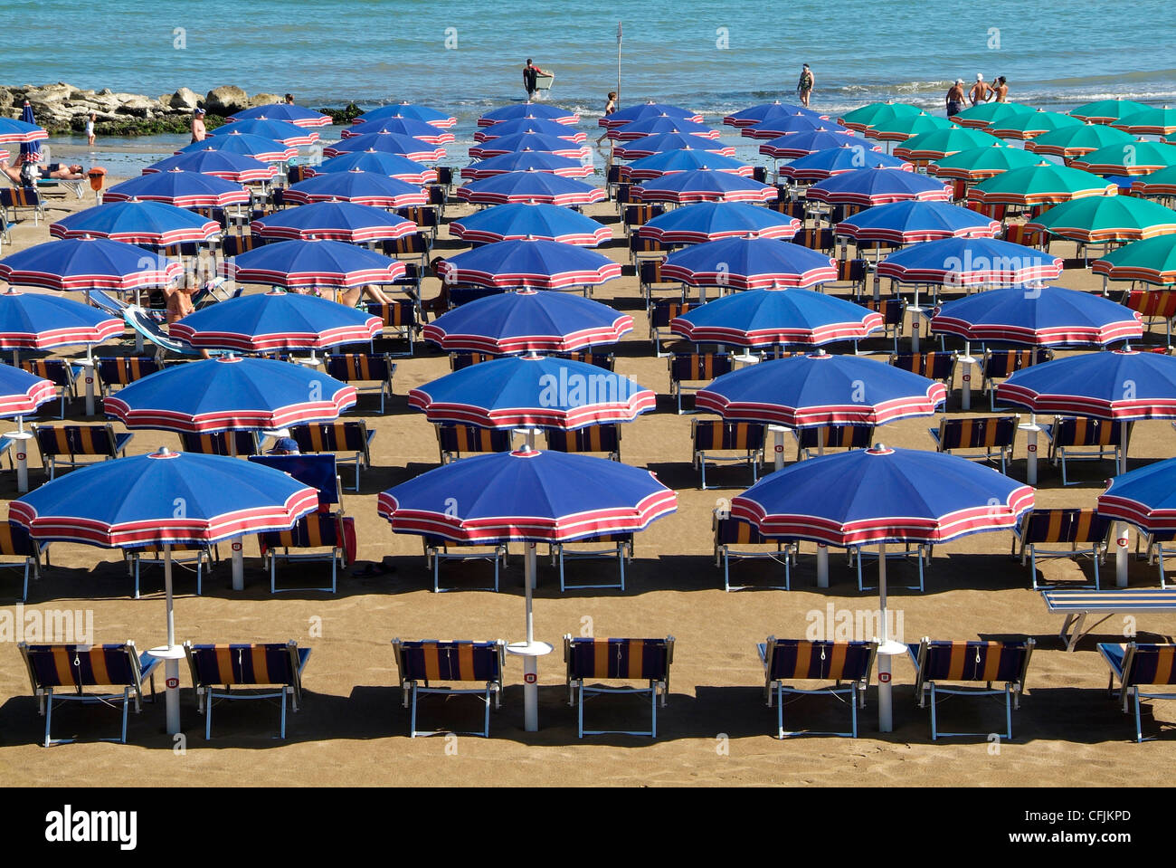 Strand von Cattolica, Adria-Küste, Emilia-Romagna, Italien, Europa Stockfoto