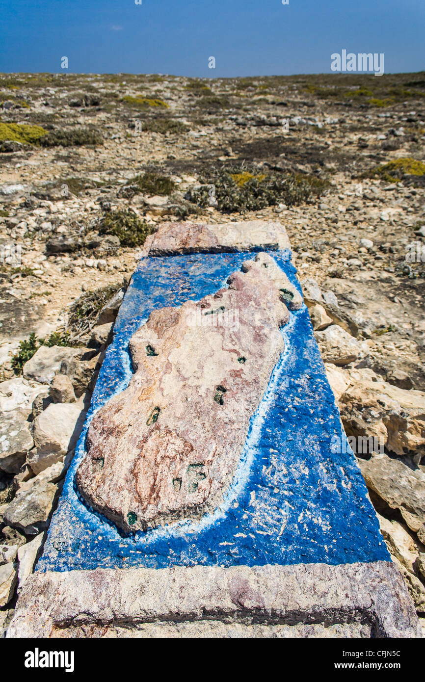 Die steinerne Stele von Cap Sainte Marie aus dem südlichen Punkt von Madagaskar Stockfoto