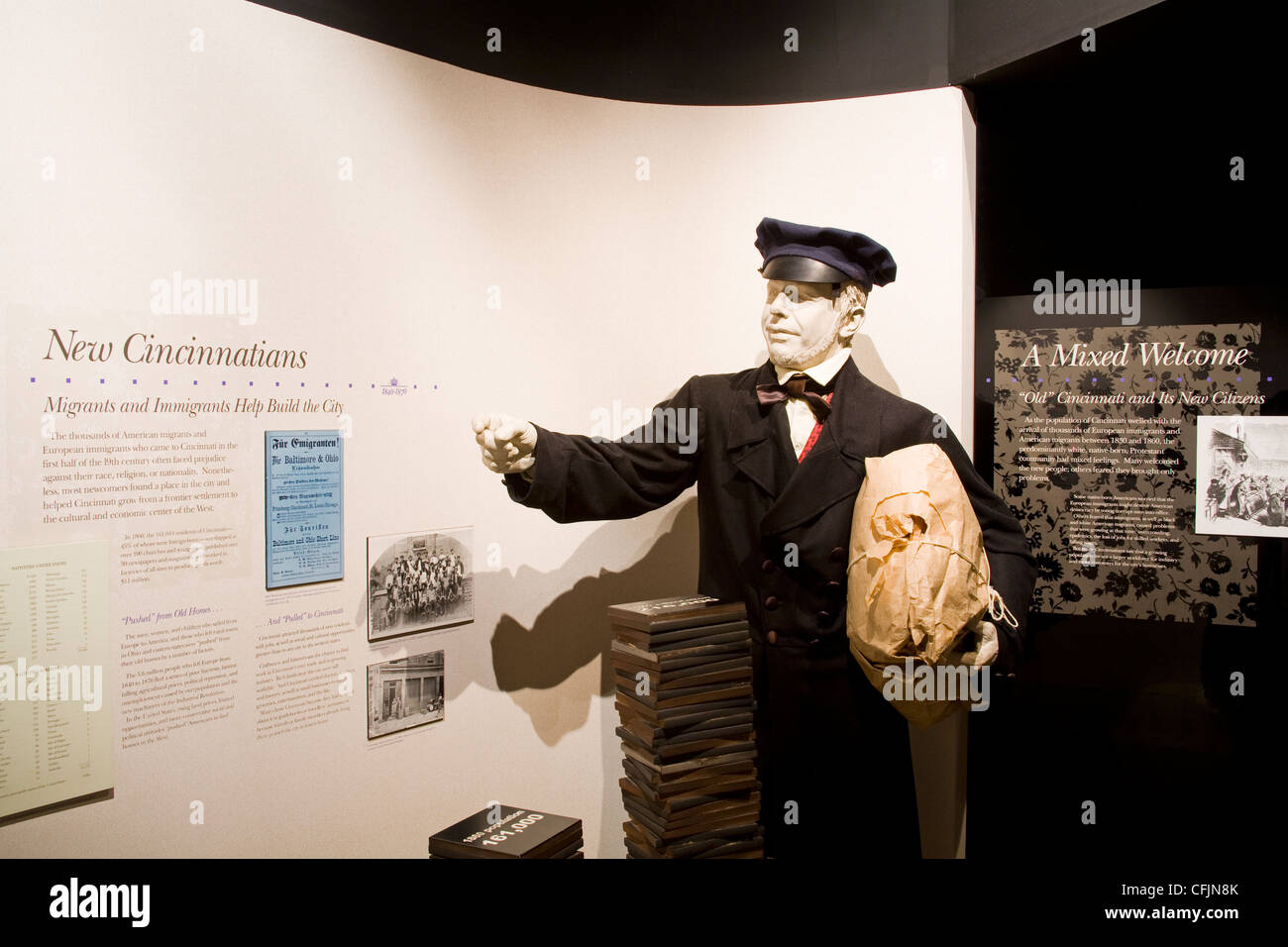 Einwanderung-Ausstellung, Cincinnati, Ohio, Vereinigte Staaten von Amerika, Nordamerika Stockfoto