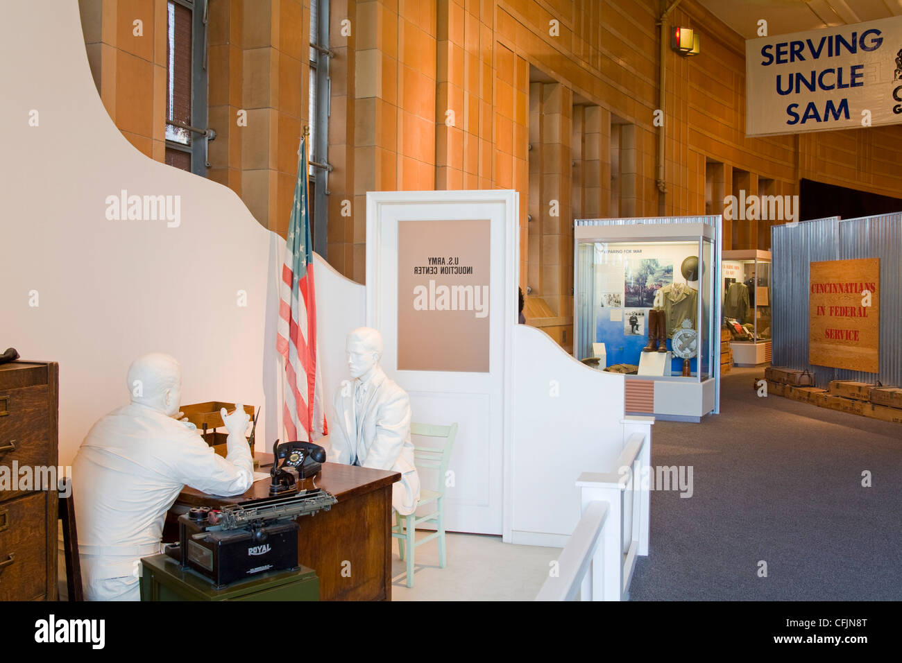 Army Induction Center Ausstellung, Cincinnati, Ohio, Vereinigte Staaten von Amerika, Nordamerika Stockfoto
