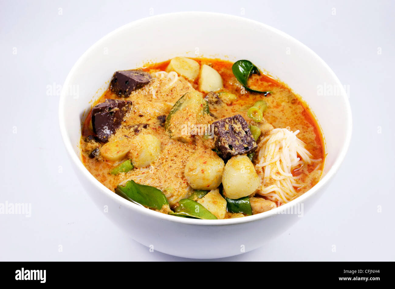 sehr lecker, roten curry mit Kokosnussmilch Stockfoto