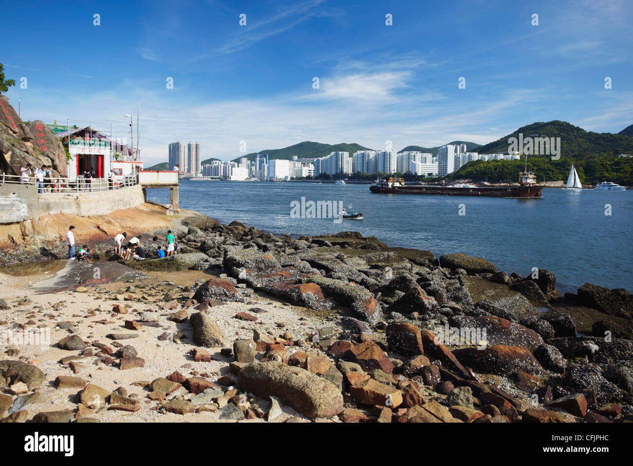 Die letzte verbleibende natürliche Küstenlinie in Kowloon, Lei Yue Mun, Kowloon, Hong Kong, China, Asien Stockfoto