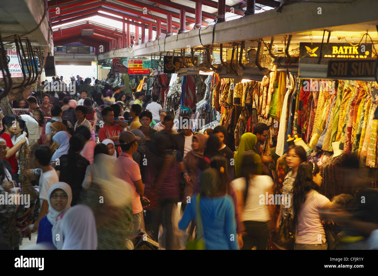 Batik Markt Pasar Beringharjo, Yogyakarta, Java, Indonesien, Südostasien, Asien Stockfoto