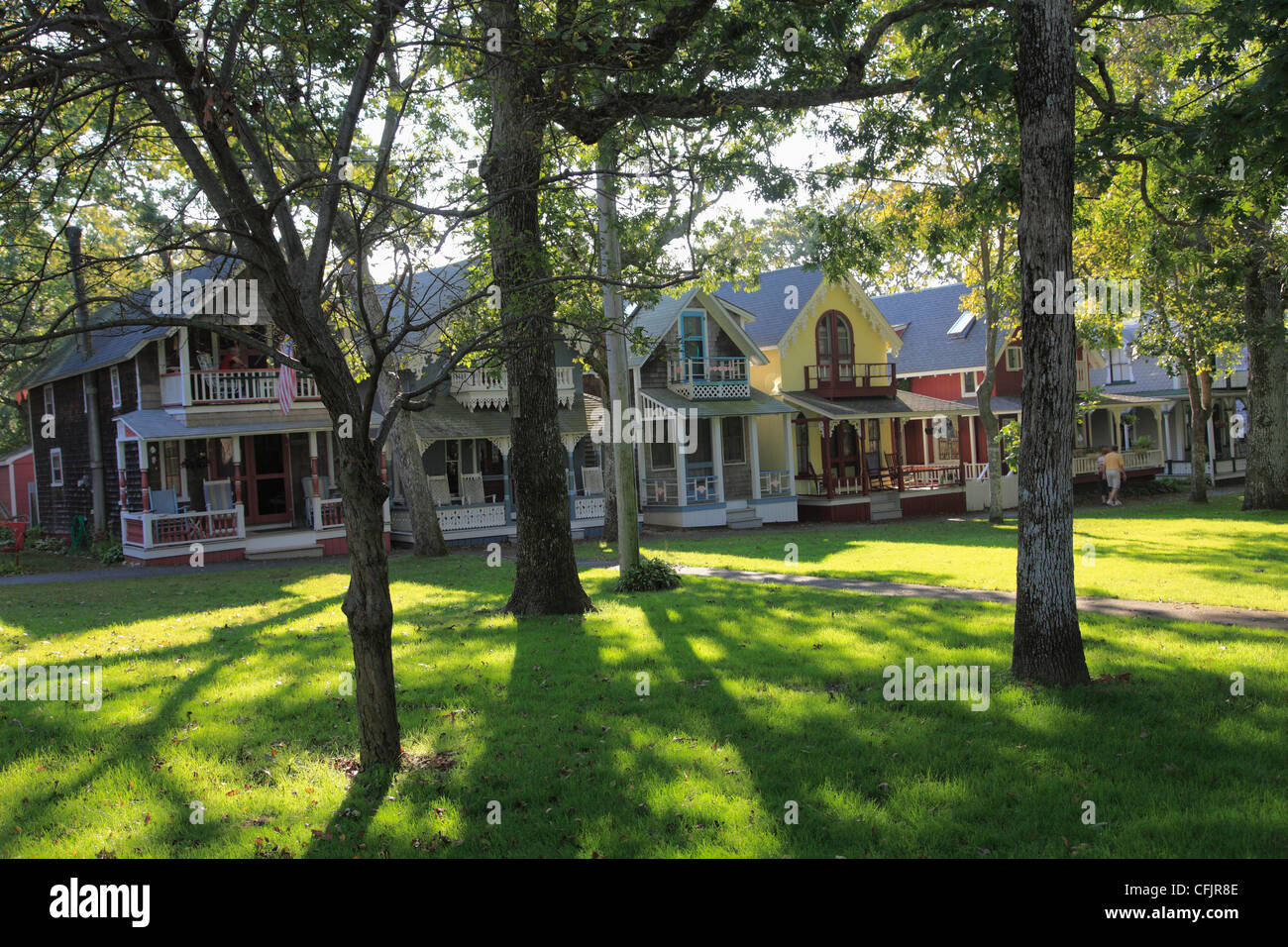 Viktorianischen Lebkuchen Hütten, Massachusetts, New England, Vereinigte Staaten von Amerika, Nordamerika Stockfoto