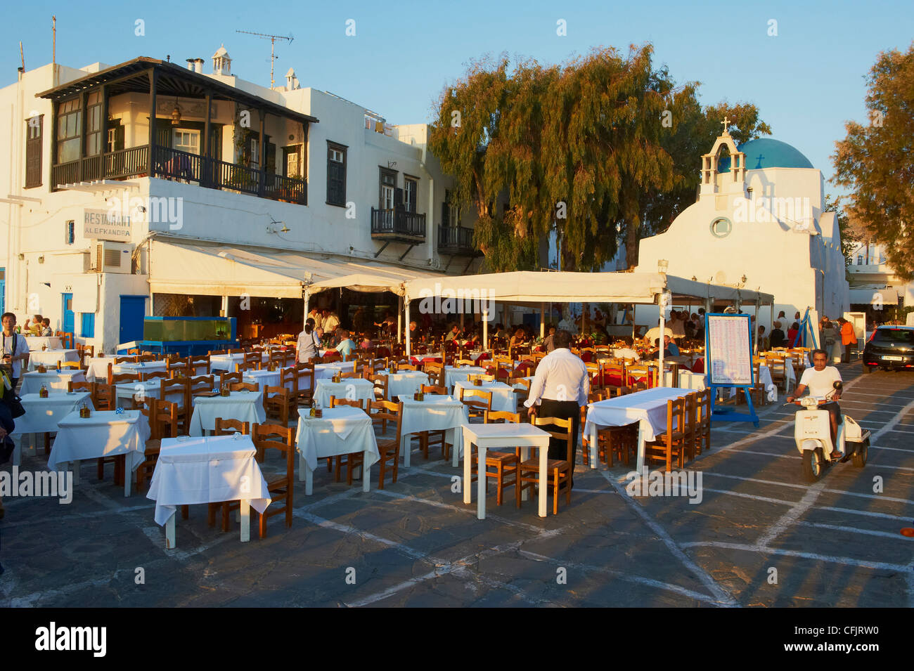Little Venice, Alefkandra Bezirk, der Chora (Chora), Mykonos, Kykladen, griechische Inseln, Ägäis, Griechenland, Europa Stockfoto