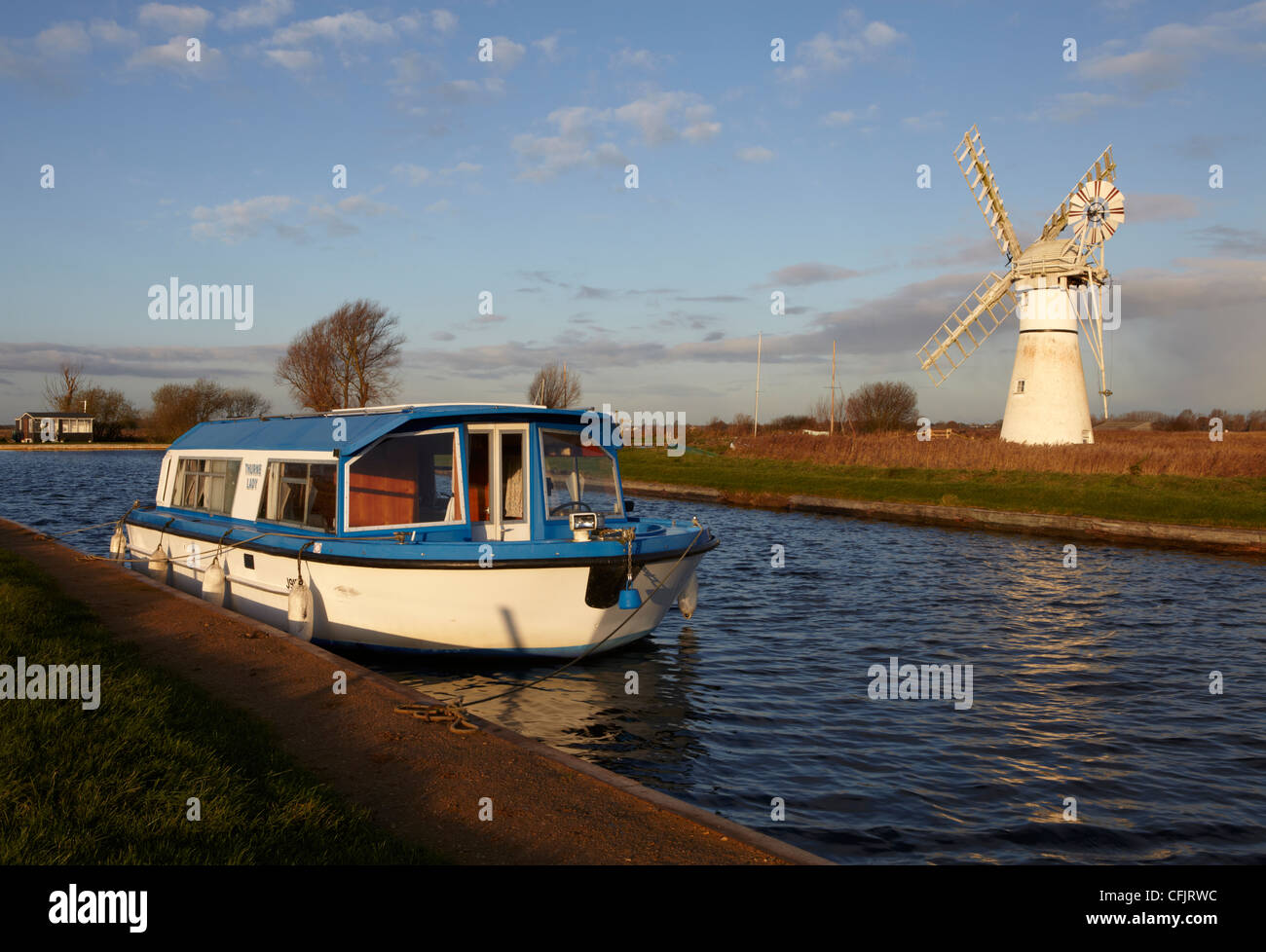 Norfolk Broads Szene am Thurne, Norfolk, England, Vereinigtes Königreich, Europa Stockfoto