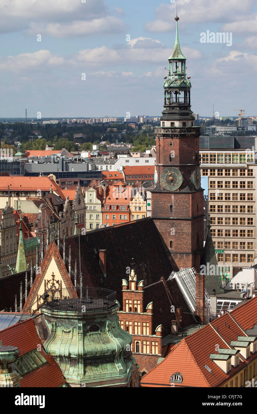 Altstadt-Blick vom Marii Magdaleny Kirche, Breslau, Schlesien, Polen, Europa Stockfoto