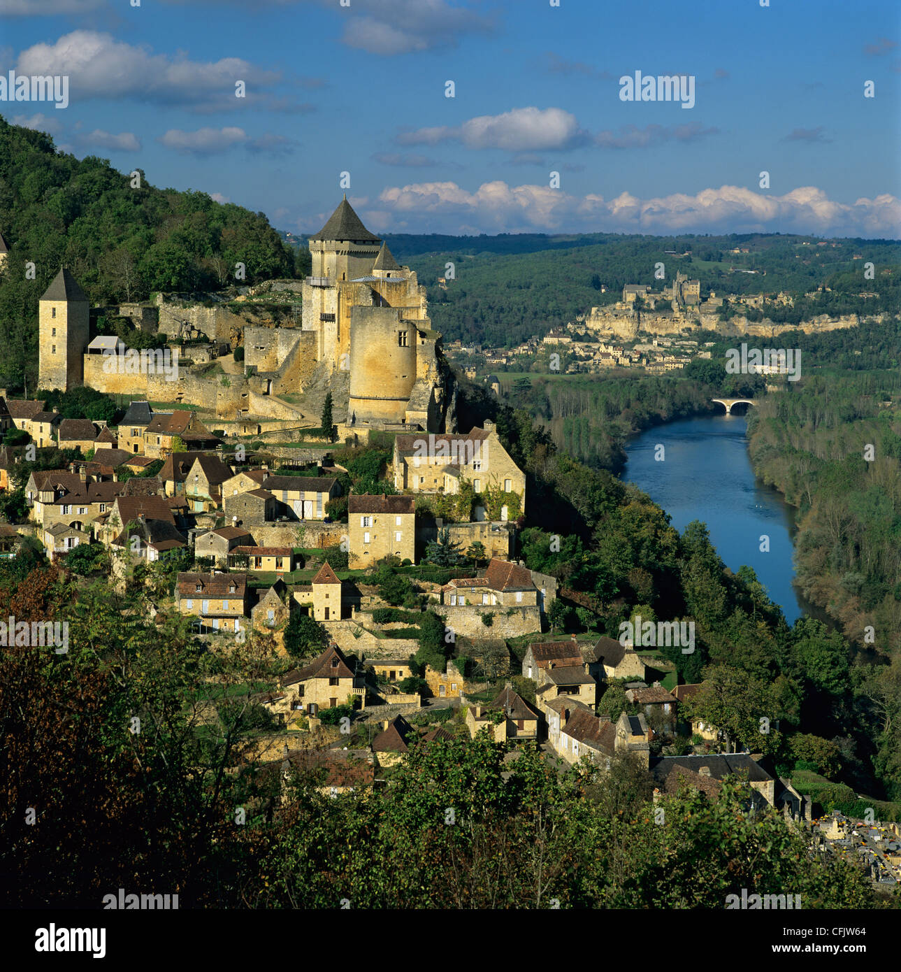 Chateau de Castelnaud, Dordogne, Aquitaine, Frankreich, Europa Stockfoto