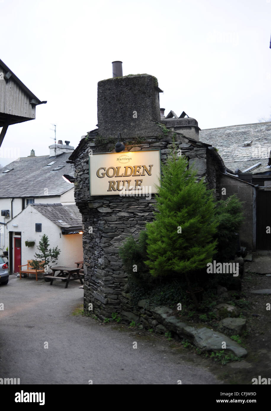 Die goldene Regel-Kneipe im Ambleside in The Lake District Cumbria UK Stockfoto