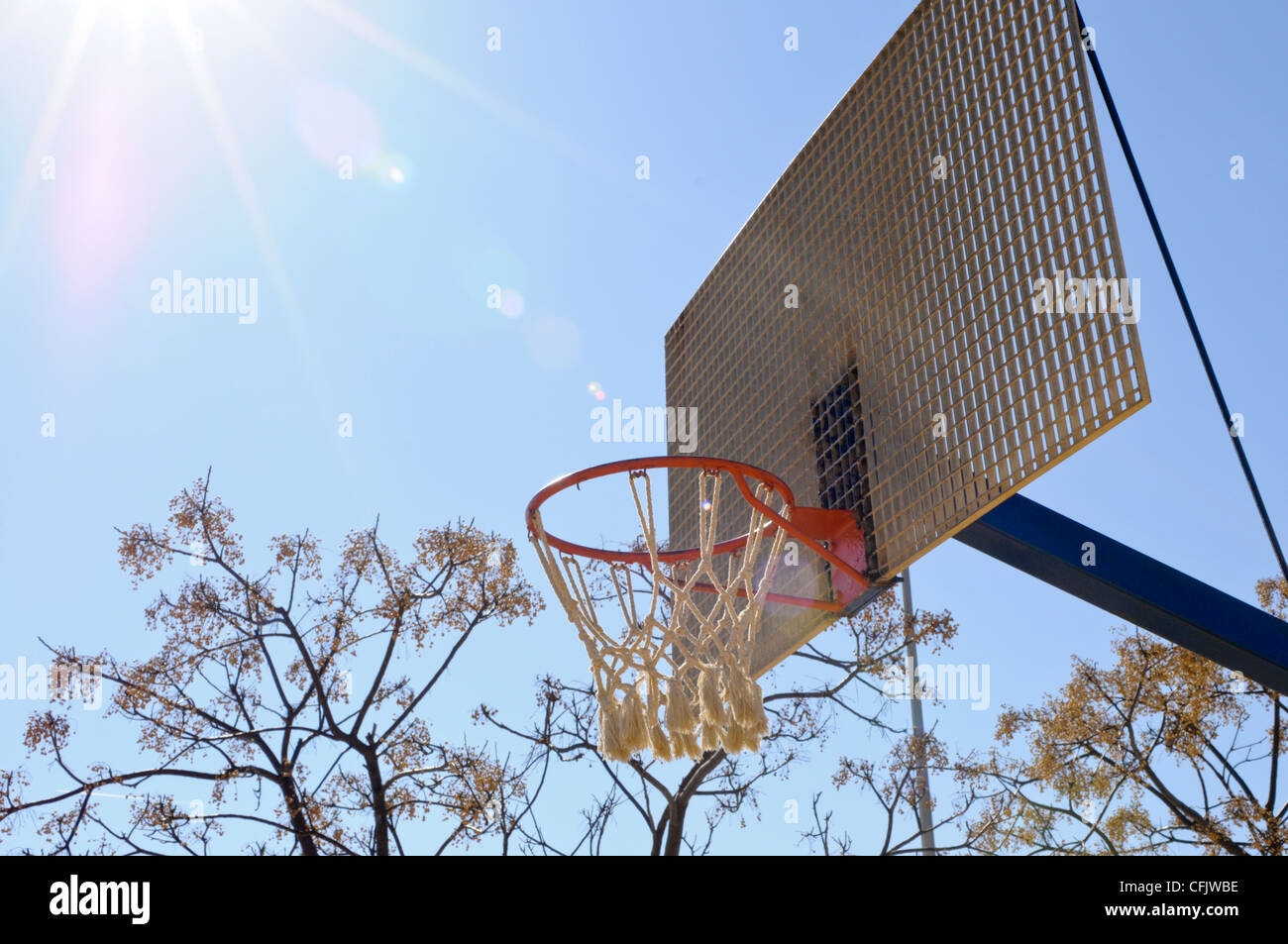 Ein Basketballkorb in Palamos, Spanien Stockfoto