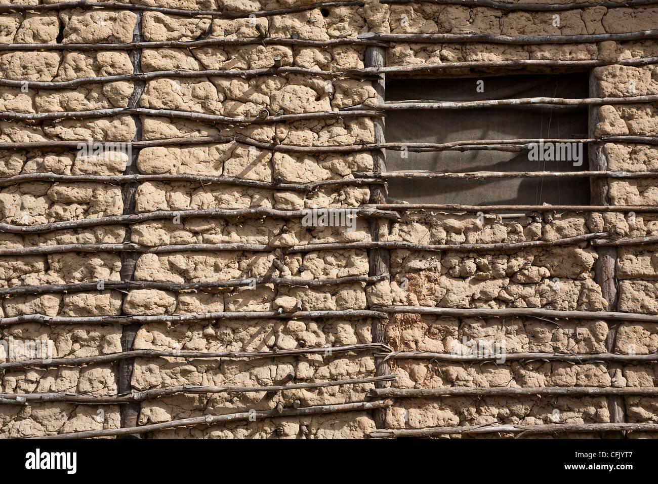 Flechtwerk und Lehm-Haus in São Raimundo Quilombo, Alcântara, Maranhão. Brazilien. Stockfoto