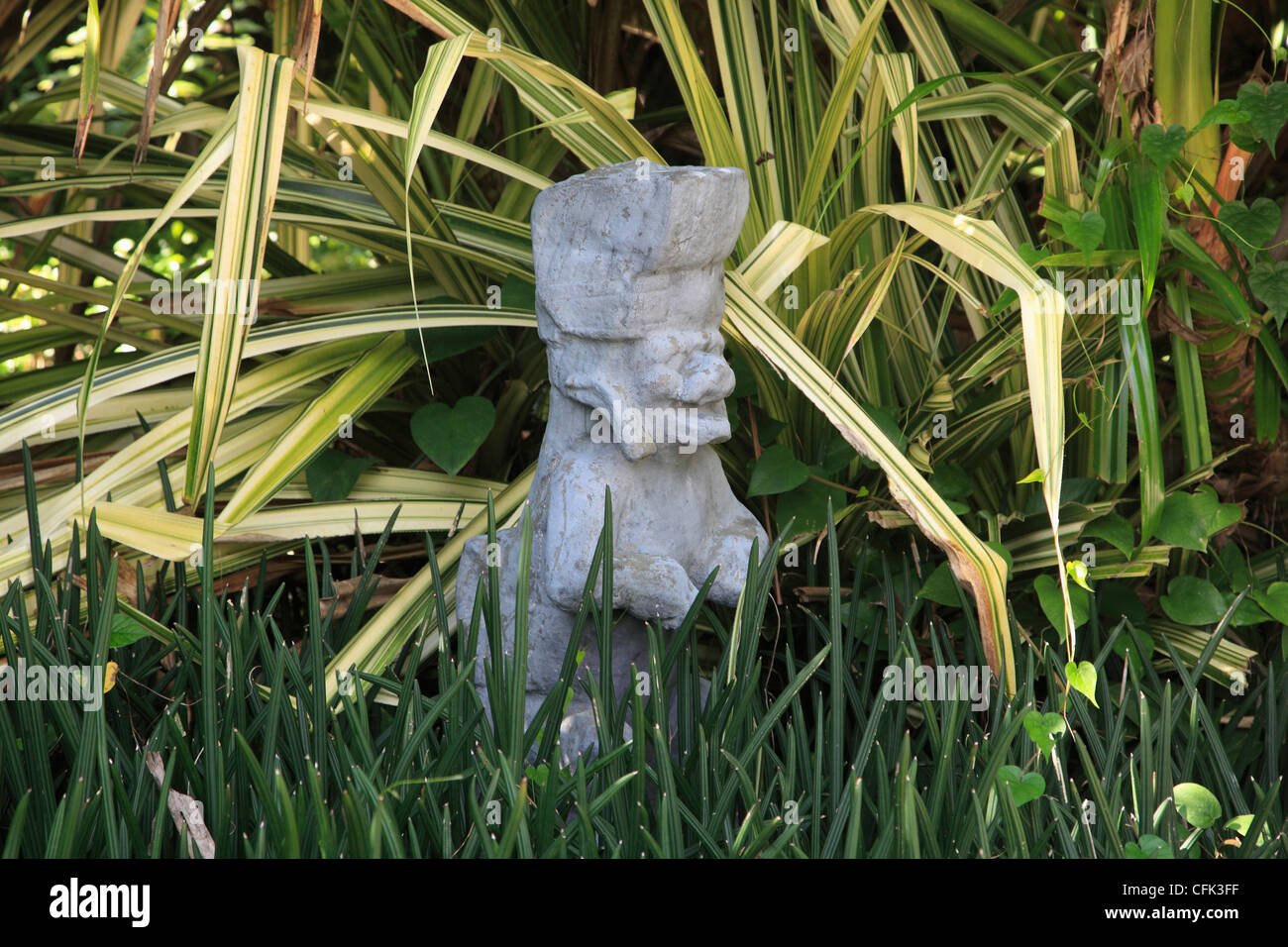 Maya-Statue, Chankanaab Nationalpark, die Insel Cozumel, Isla de Cozumel, Quintana Roo, Mexiko, Karibik Stockfoto