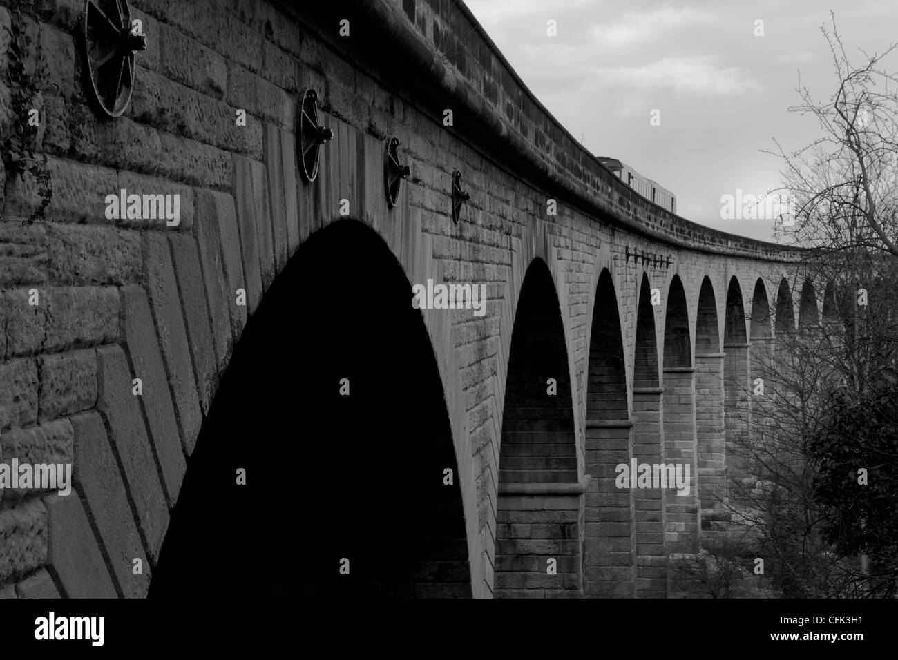 Die Arthington Eisenbahn-Viadukt Stockfoto