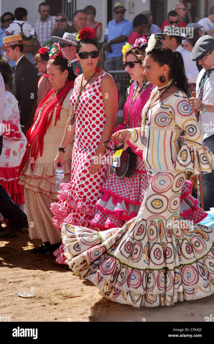 Frauen in Flamenco-Kleid Stockfoto