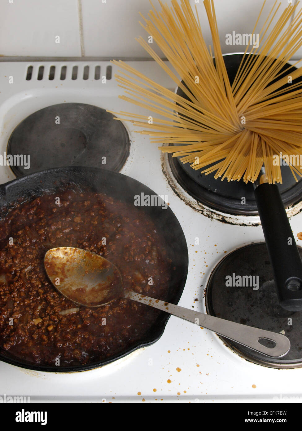 Kochen Spaghetti Bolognese Stockfoto