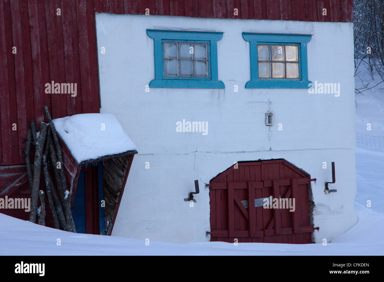 Winter Haus Norwegen troms Stockfoto