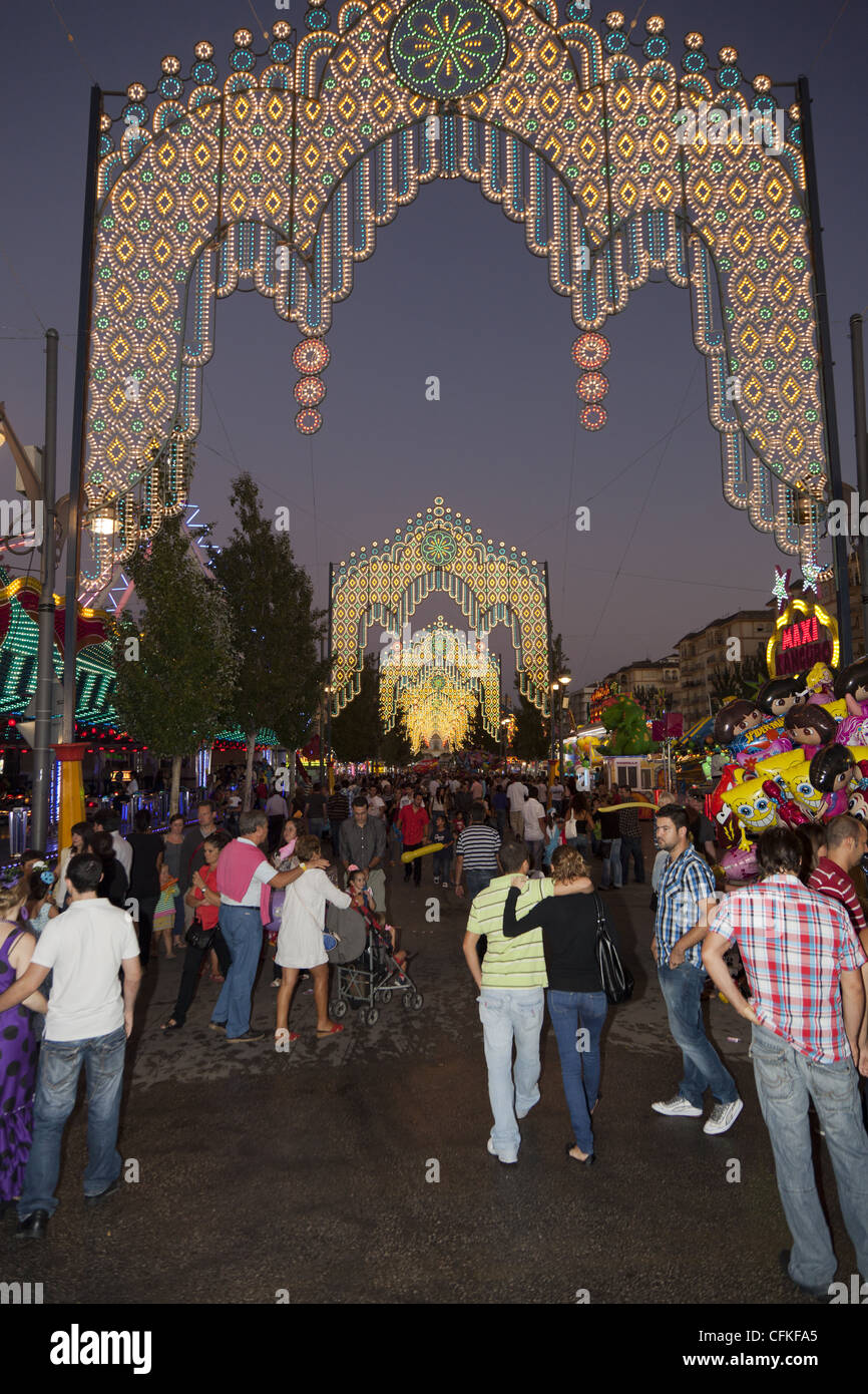 Abend in Fuengirola Messe Andalusien Spanien Stockfoto