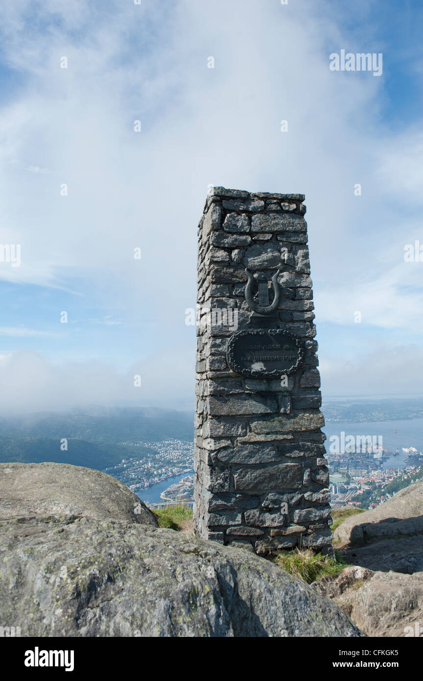 Berg Ulriken, Bergen, Norwegen Stockfoto