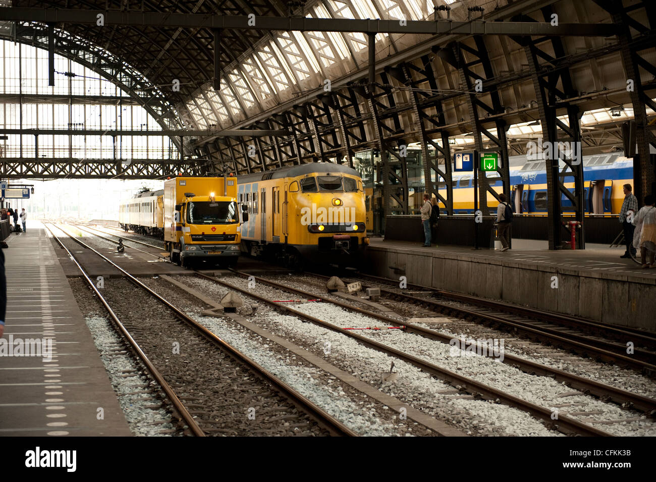 Eisenbahn Train Track Maintenance Amsterdam Holland Niederlande Europa EU Stockfoto