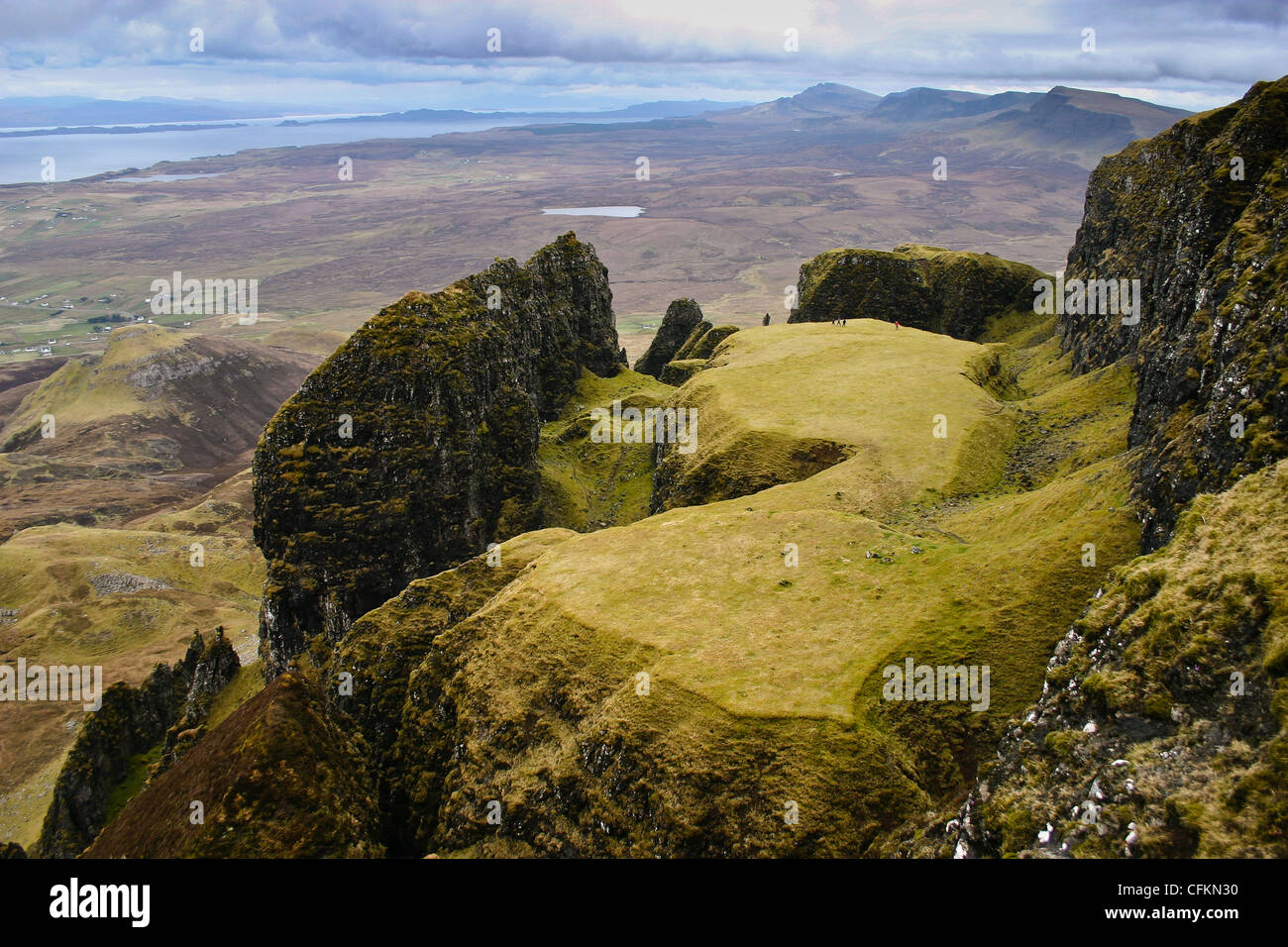 Der Quiraing ist ein Erdrutsch auf der östlichen Seite des Meall Na Suiramach, der nördlichste Gipfel der Trotternish Ridge in Skye Stockfoto
