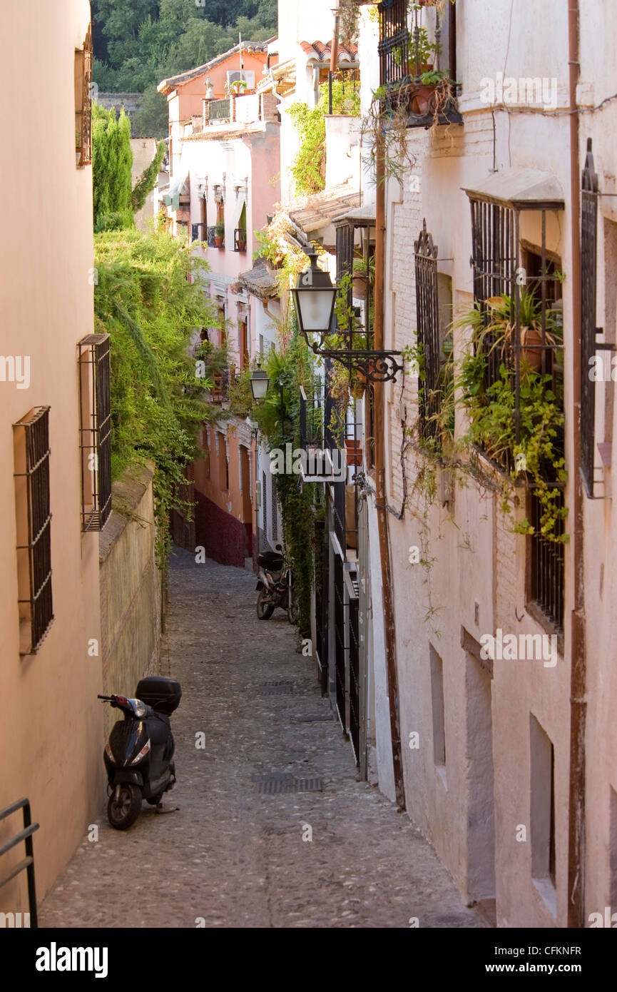 Traditional-Straße in die Albaycin, Granada, Spanien Stockfoto