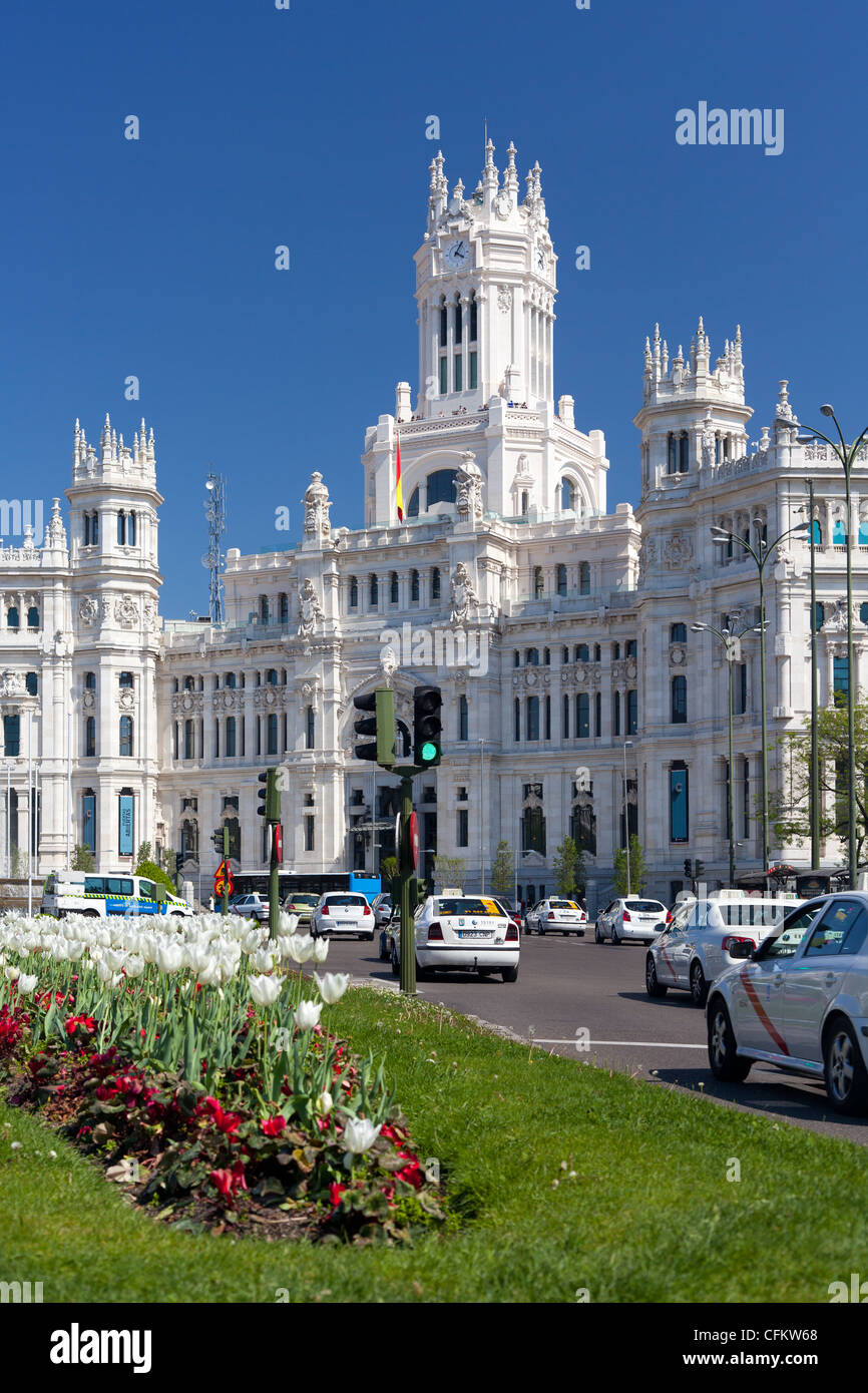 Plaza De La Cibeles Madrid Spanien Stockfoto