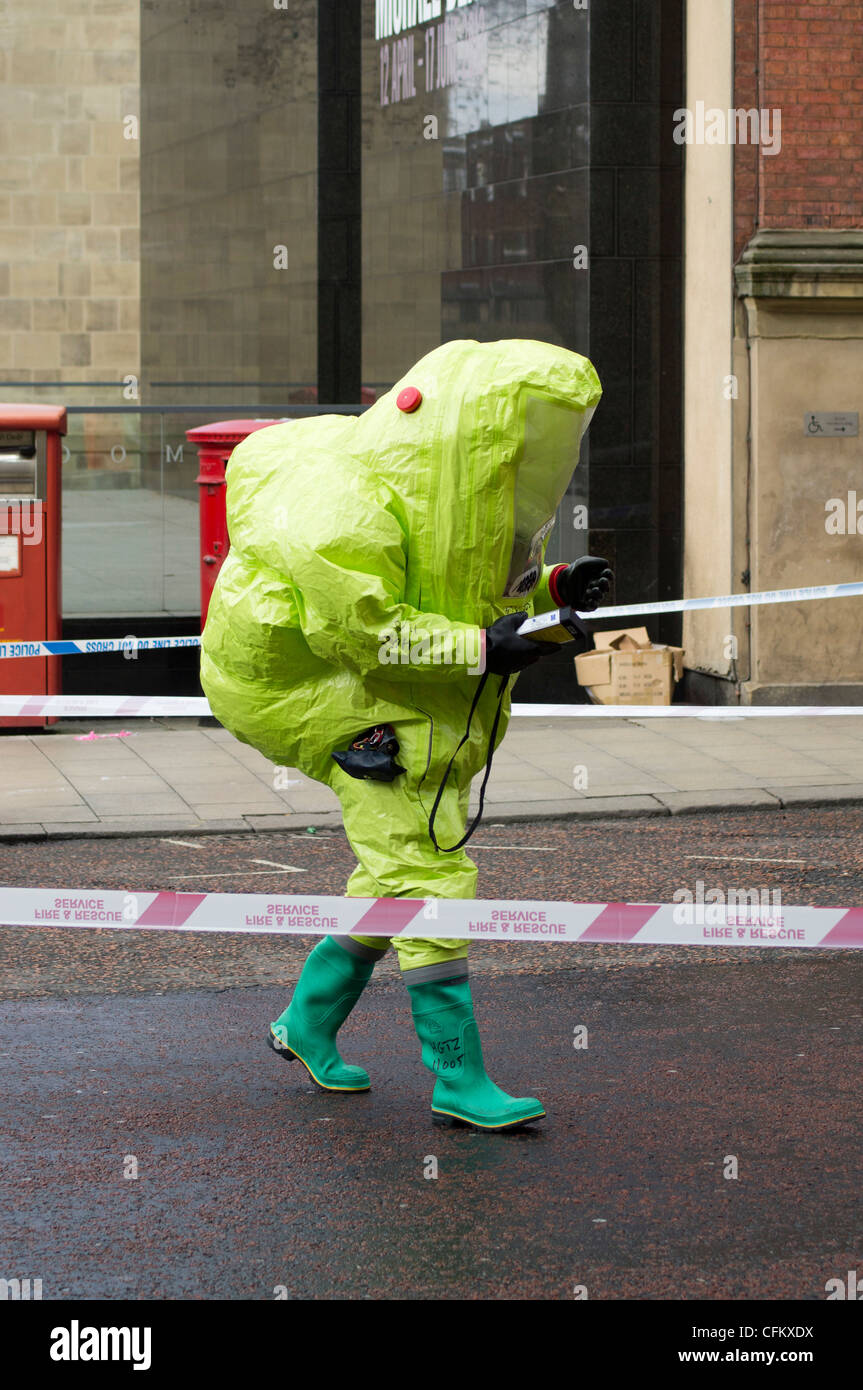 Katastrophe Training trainieren Sie im Stadtzentrum von Leeds Stockfoto