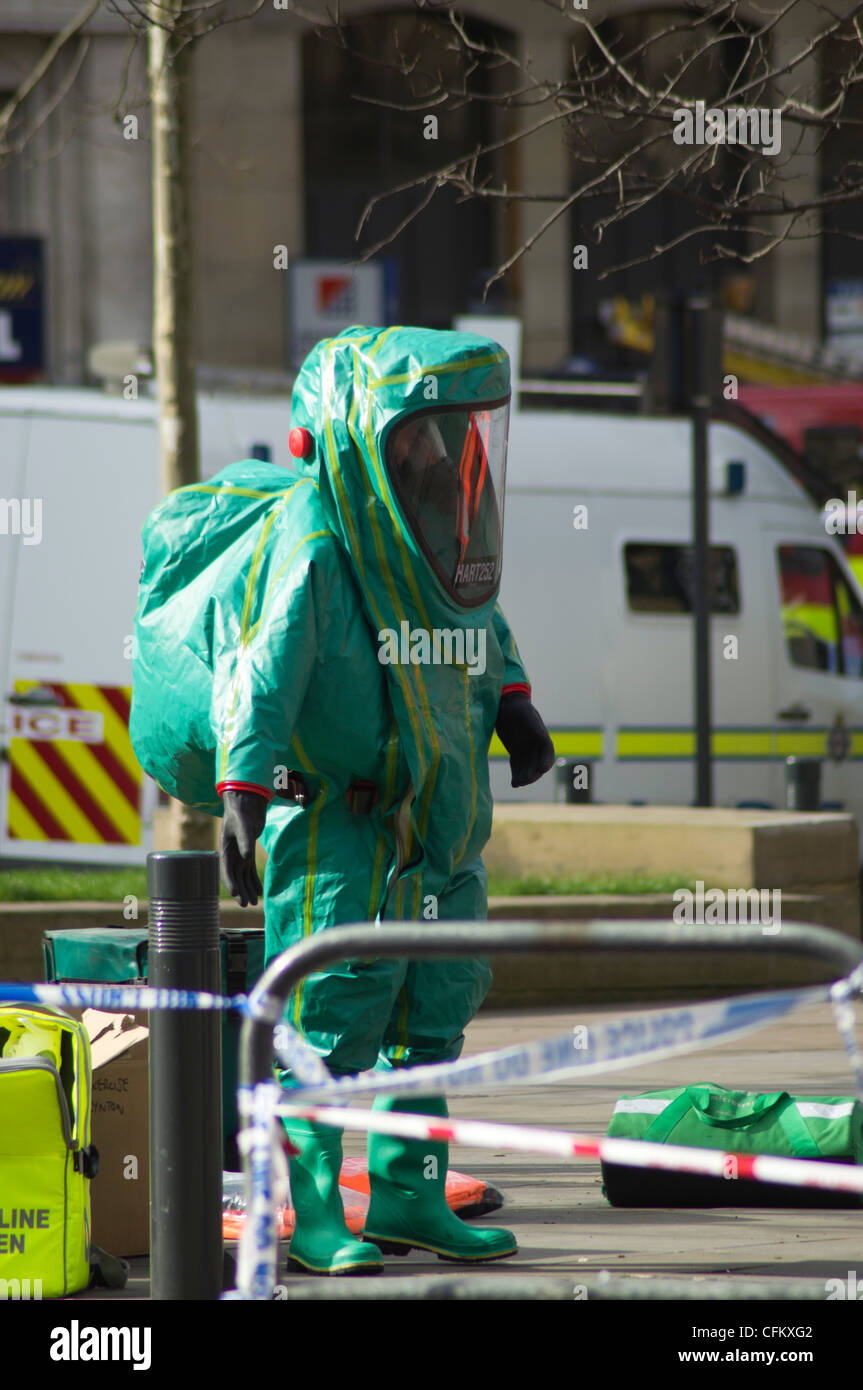 Katastrophe Training trainieren Sie im Stadtzentrum von Leeds Stockfoto