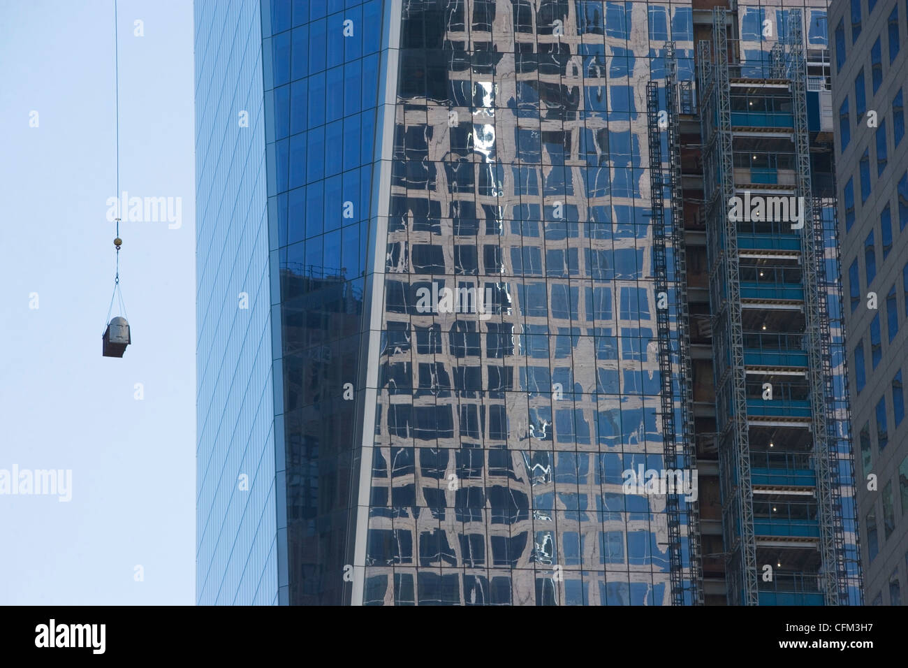 USA, New York State, New York City, Teil des Hochhauses mit Blick auf die Ladung Stockfoto