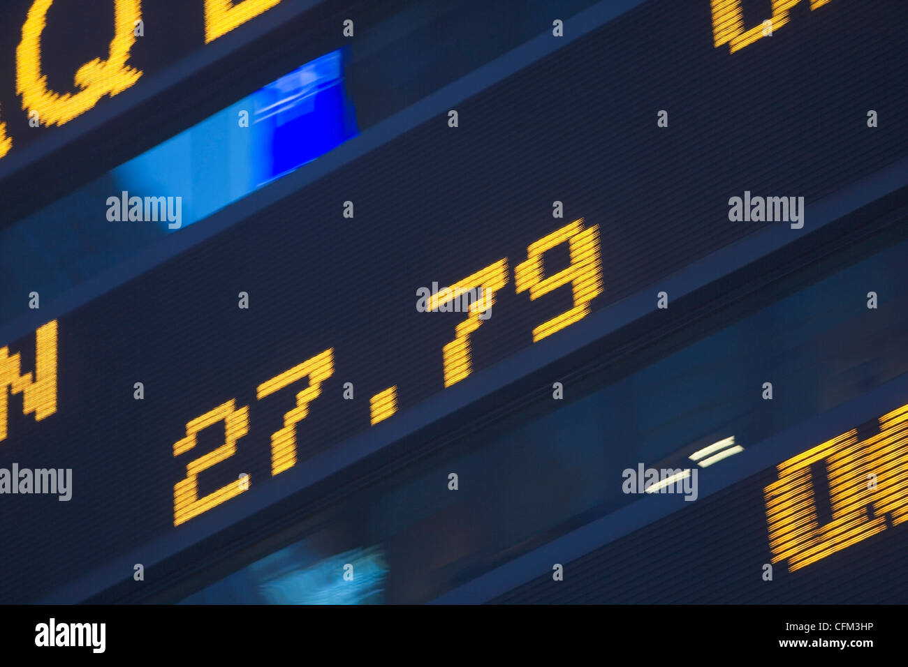 USA, Staat New York, New York City Times Square, Lager Quotron, close-up der Ticker Tape Machine Stockfoto