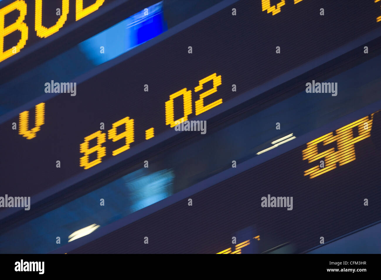 USA, Staat New York, New York City Times Square, Lager Quotron, close-up der Ticker Tape Machine Stockfoto