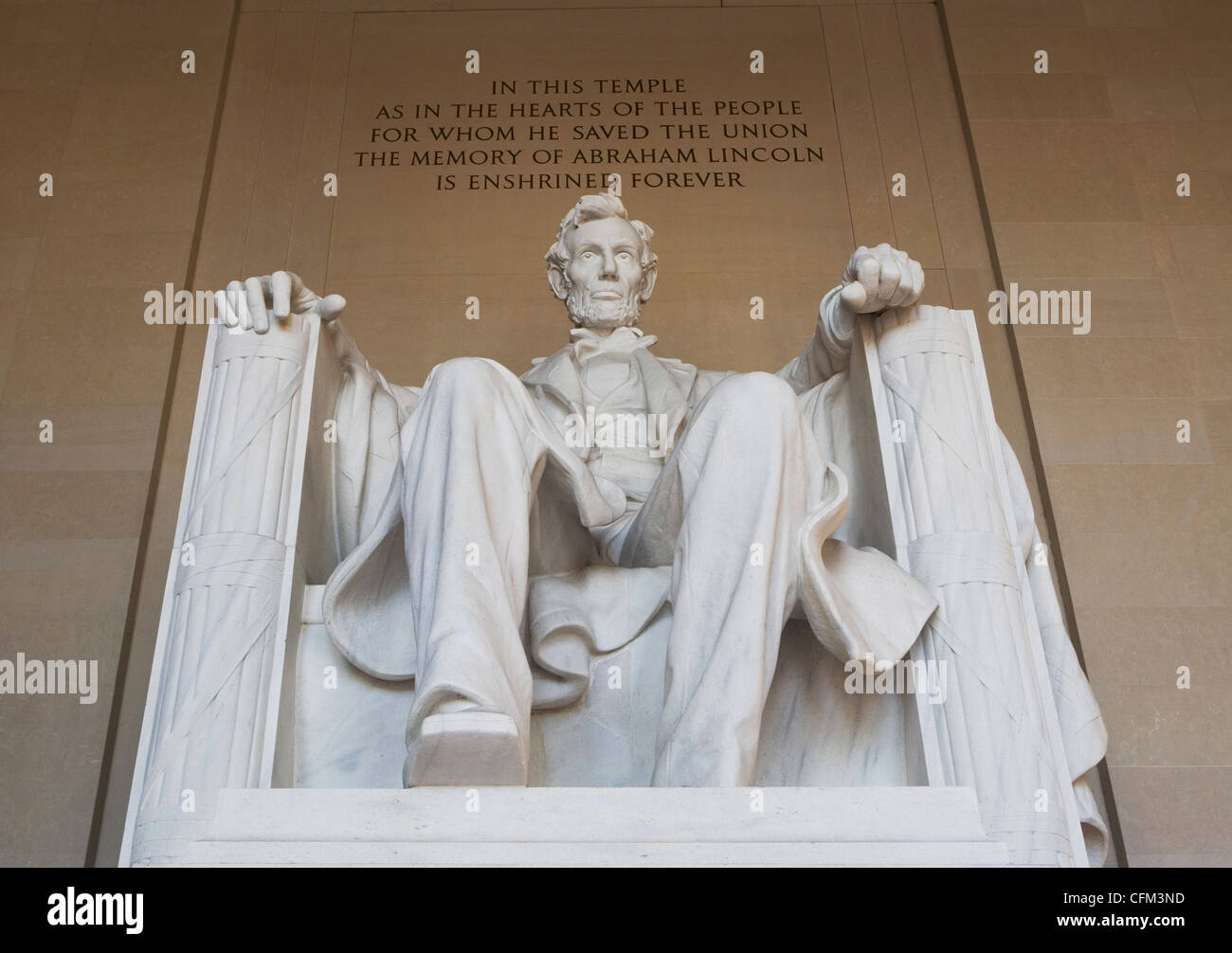 USA, Washington DC, niedrigen Winkel Ansicht des Lincoln memorial Stockfoto